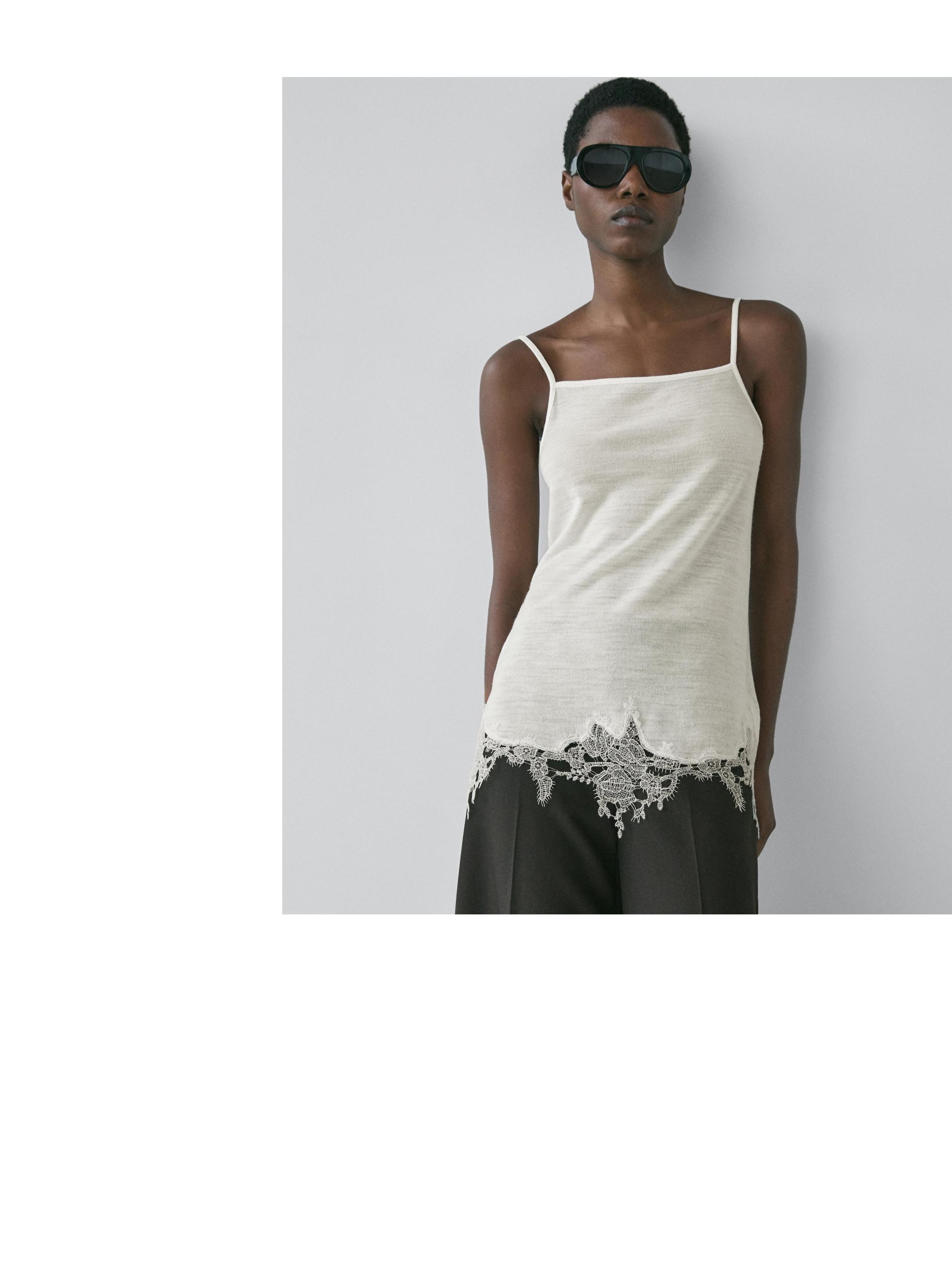 Camisole top with lace detail