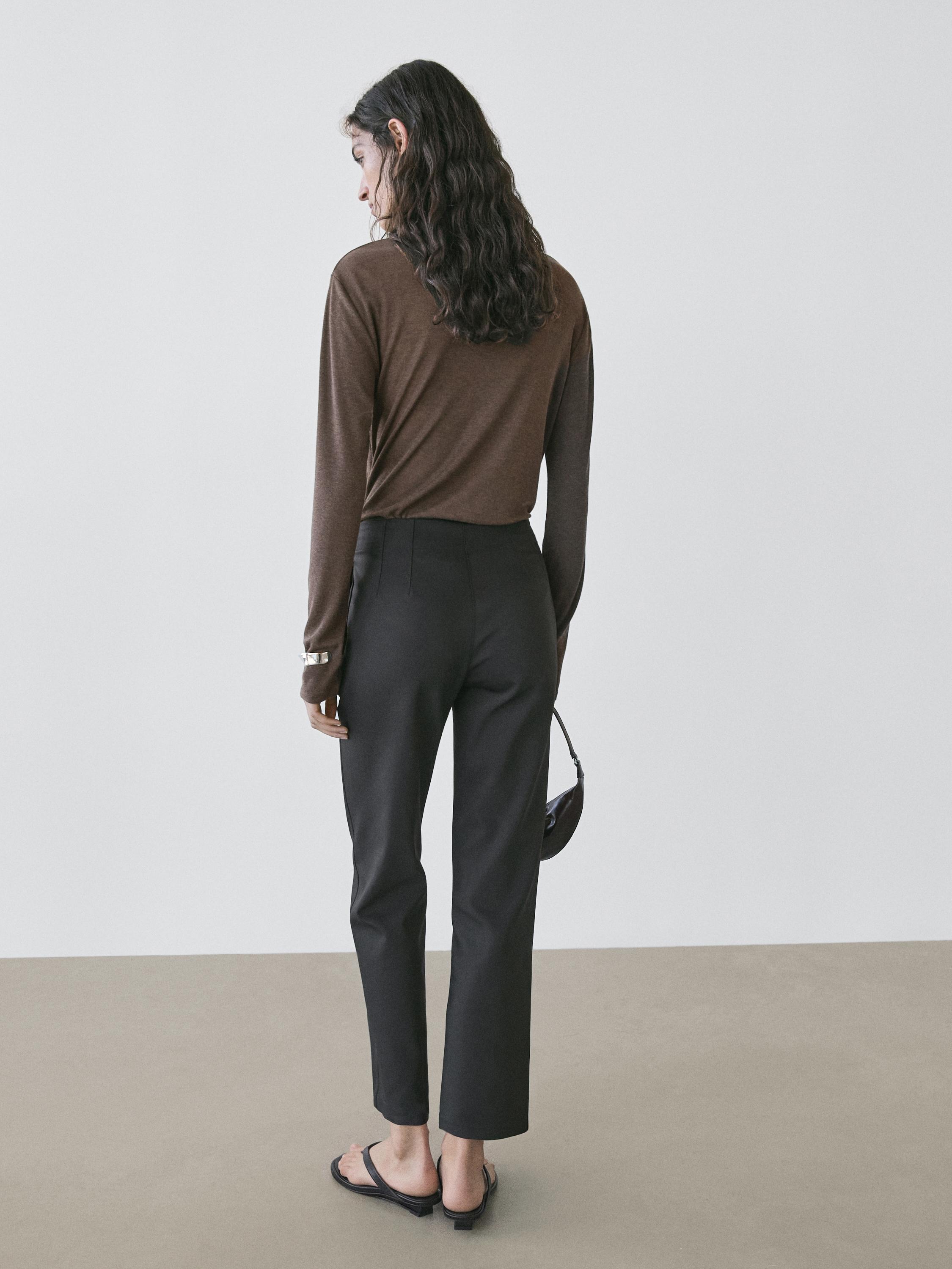 Technical cotton blend trousers