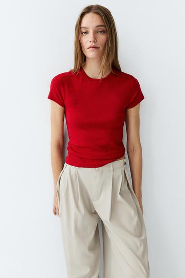 Short sleeve cotton blend T-shirt — RED 8
