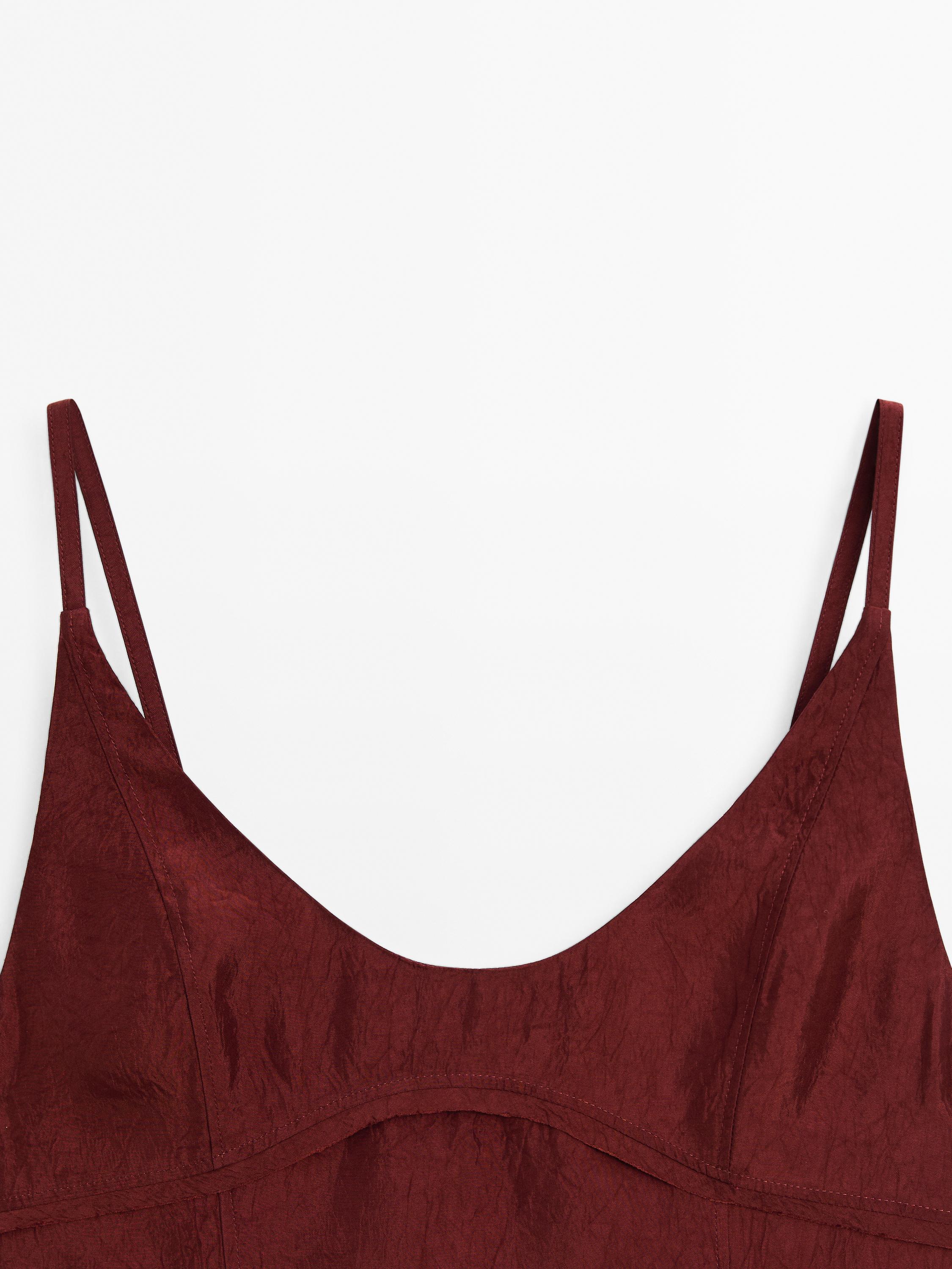 Straps top with stitching detail