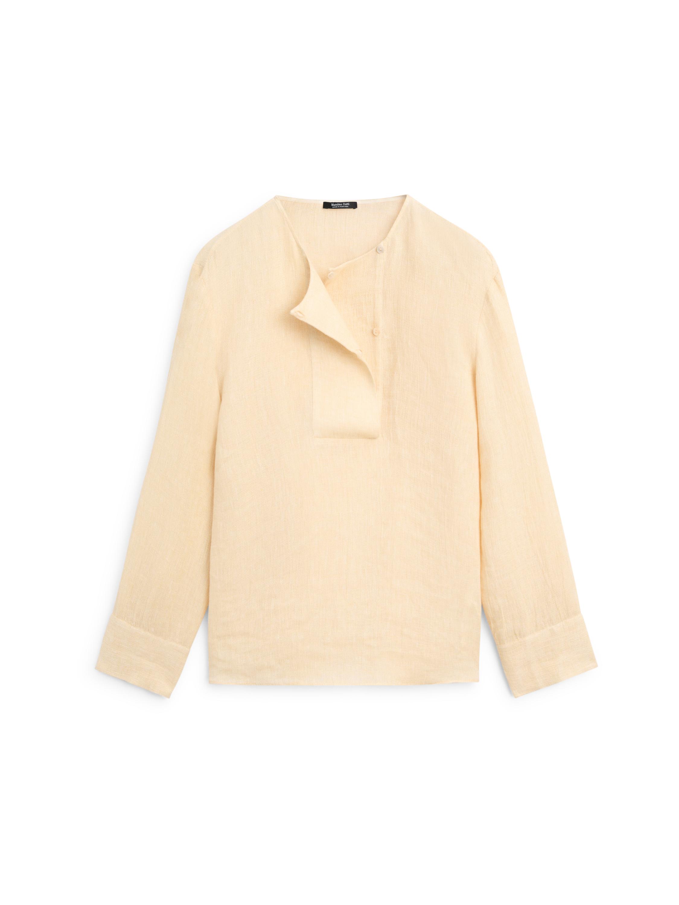 Flowing linen blouse with chest detail
