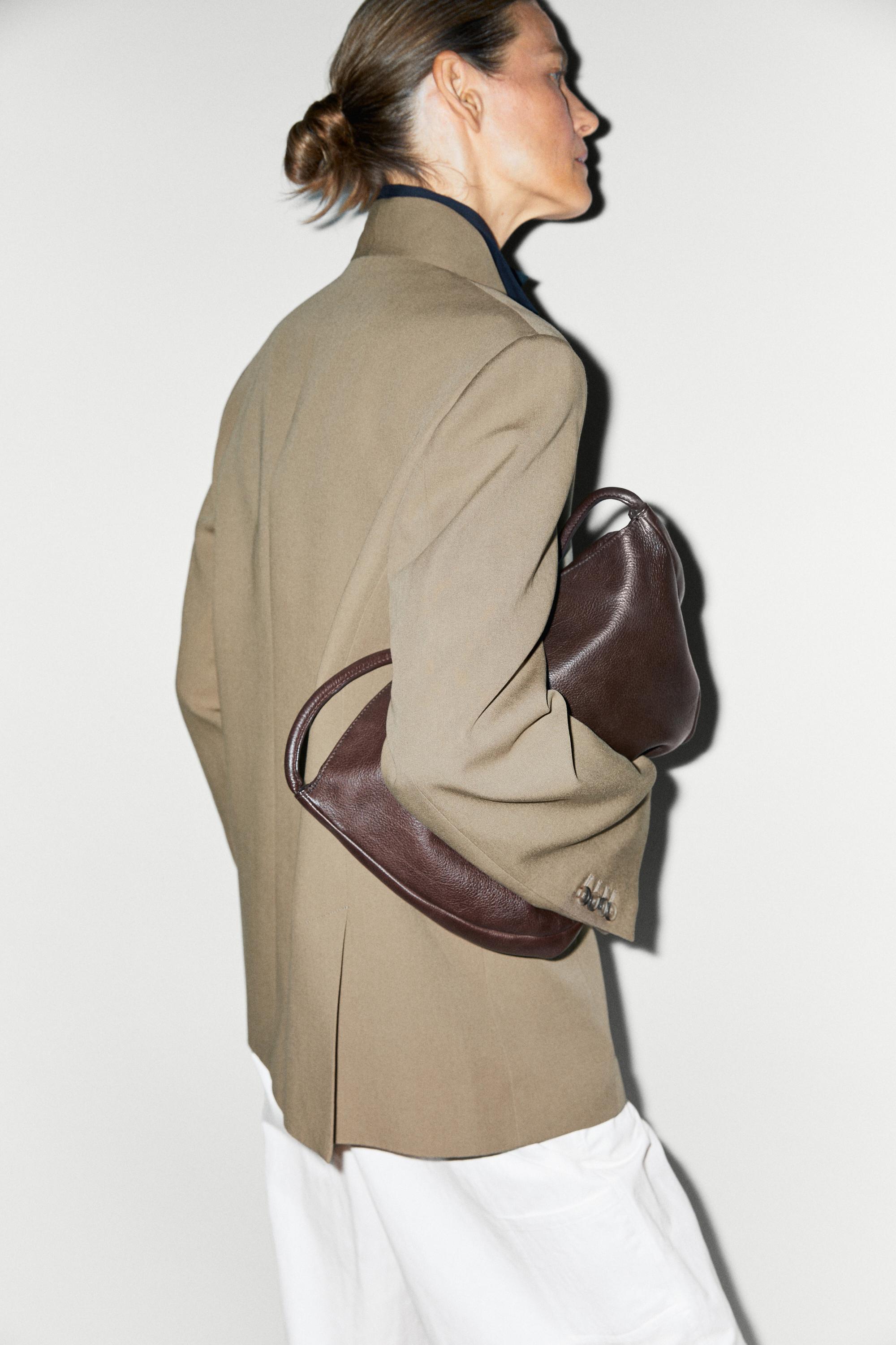 Stand collar blazer — MOLE BROWN