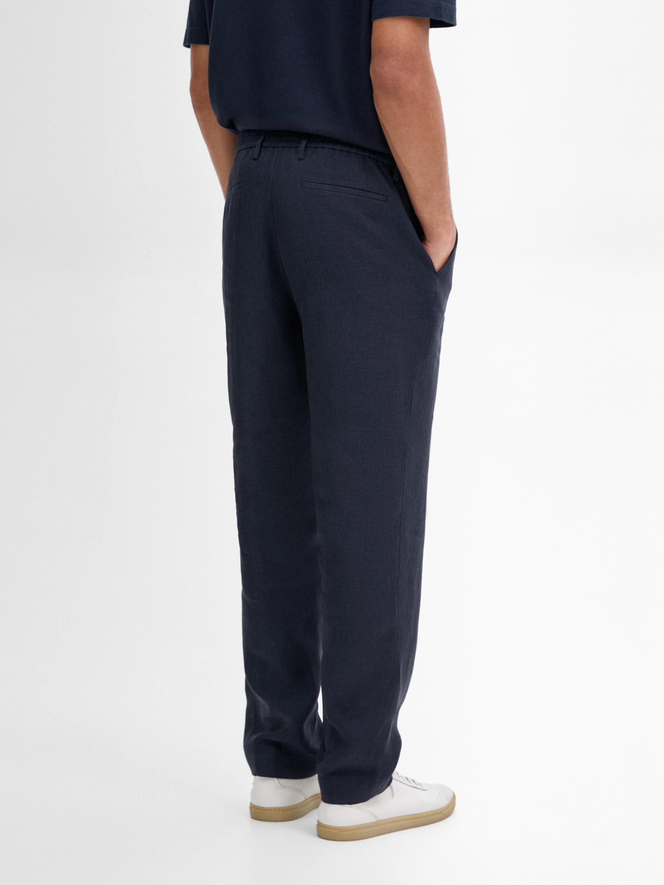 Pantalón regular 100% lino