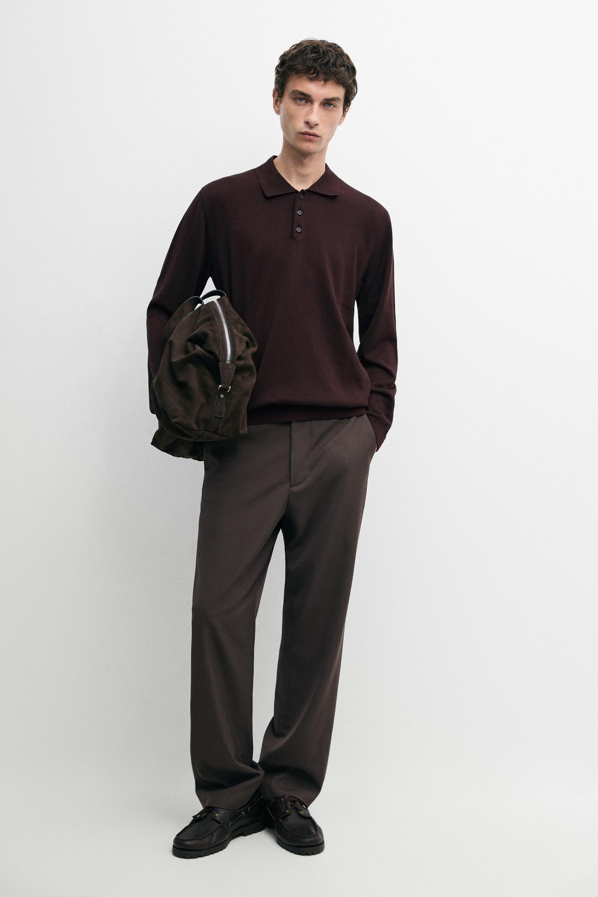 Pull en maille 100 % coton col polo