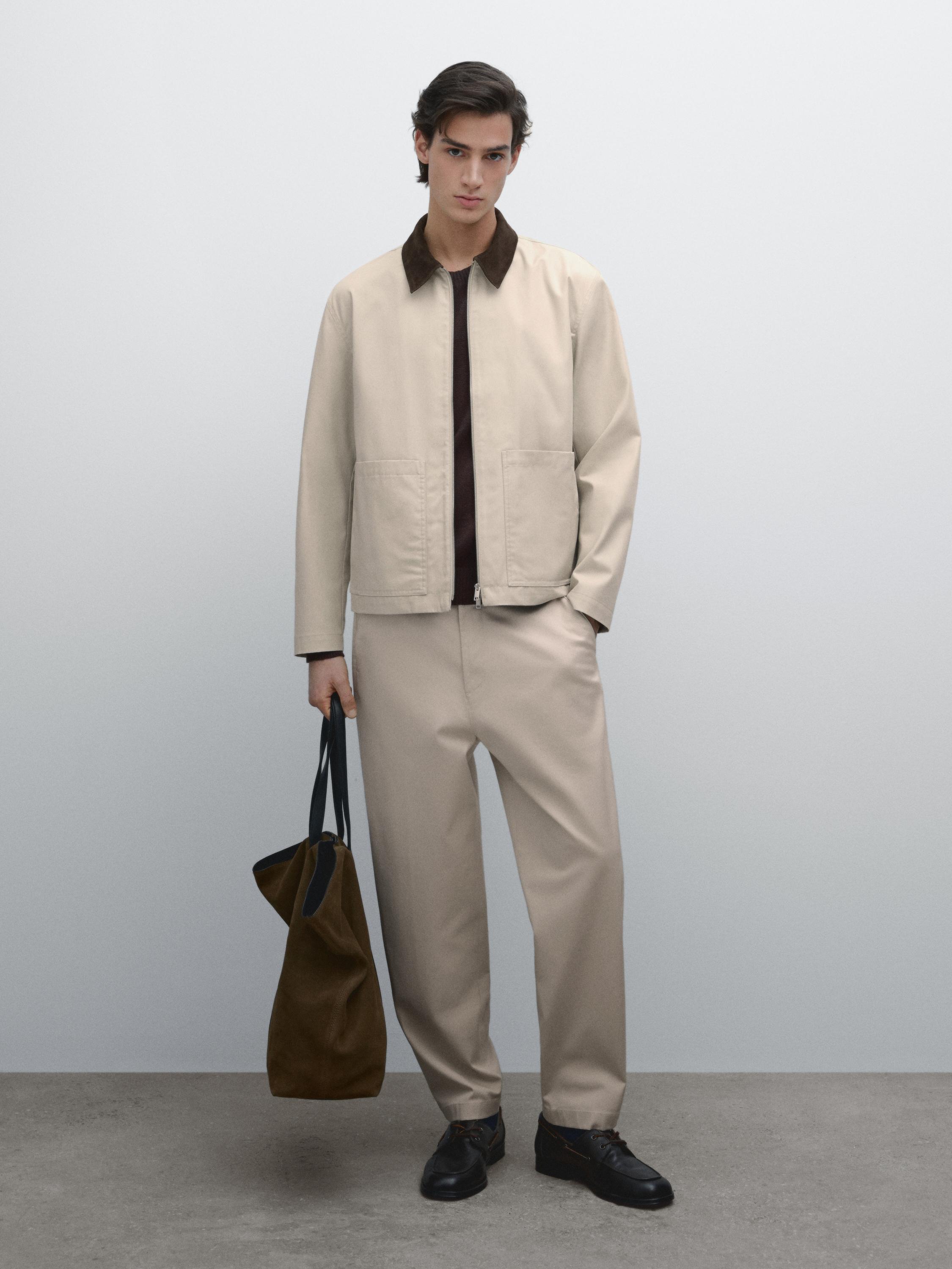 Veste 100 % coton à col