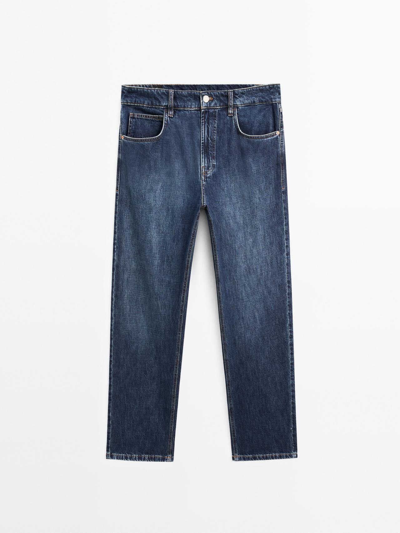 Massimo Dutti - Herre - Jeans Med Brede Ben - Indigoblå - 32