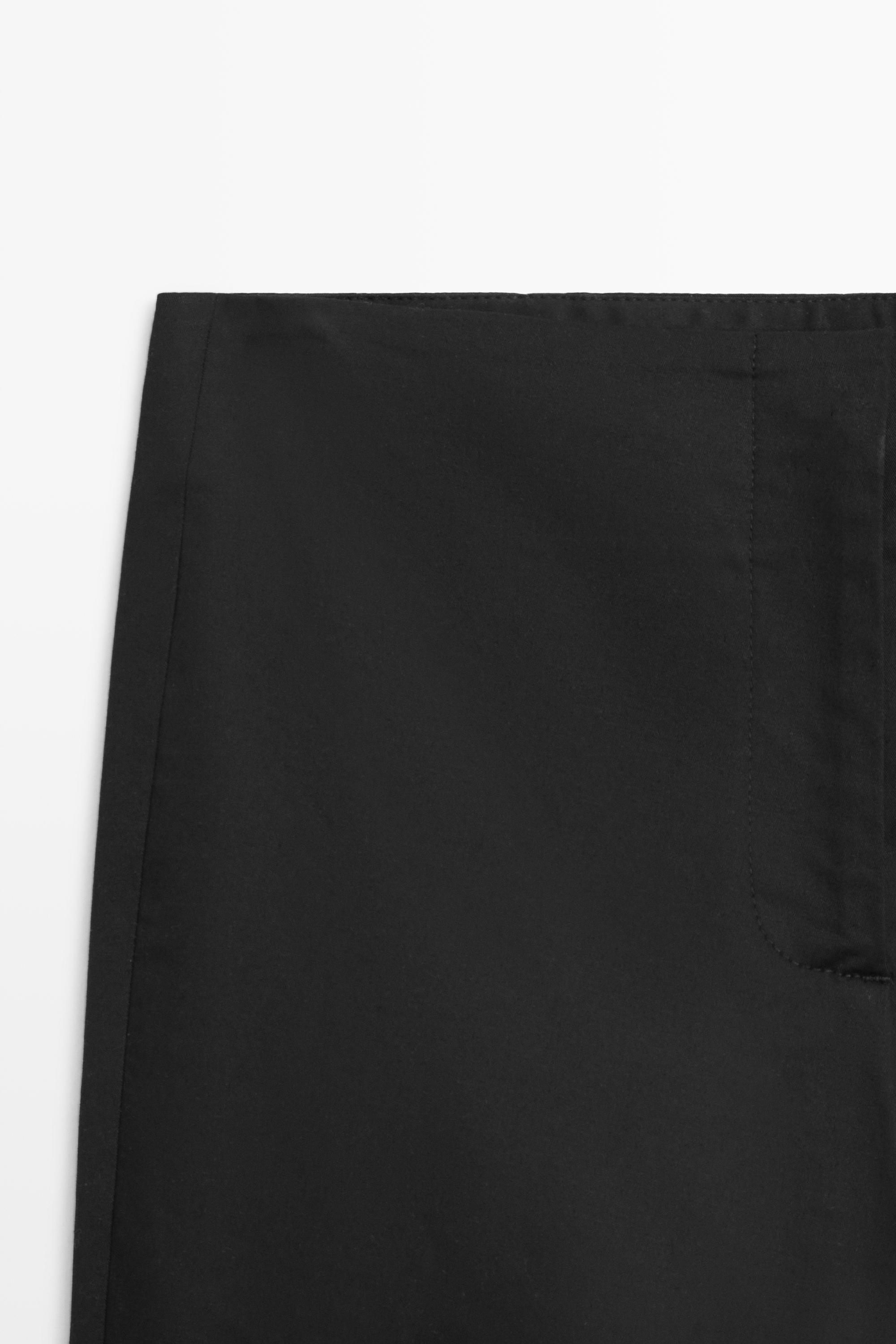 Cotton blend capris — BLACK