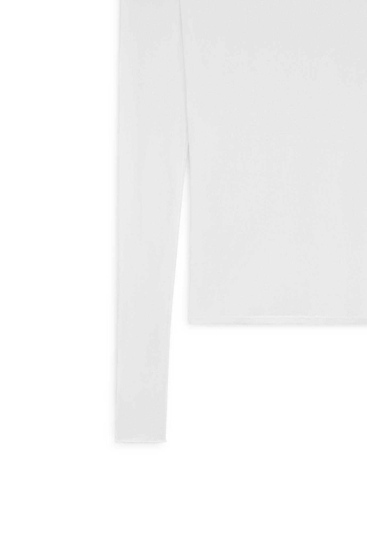 100% silk funnel neck T-shirt - LIMITED EDITION — WHITE