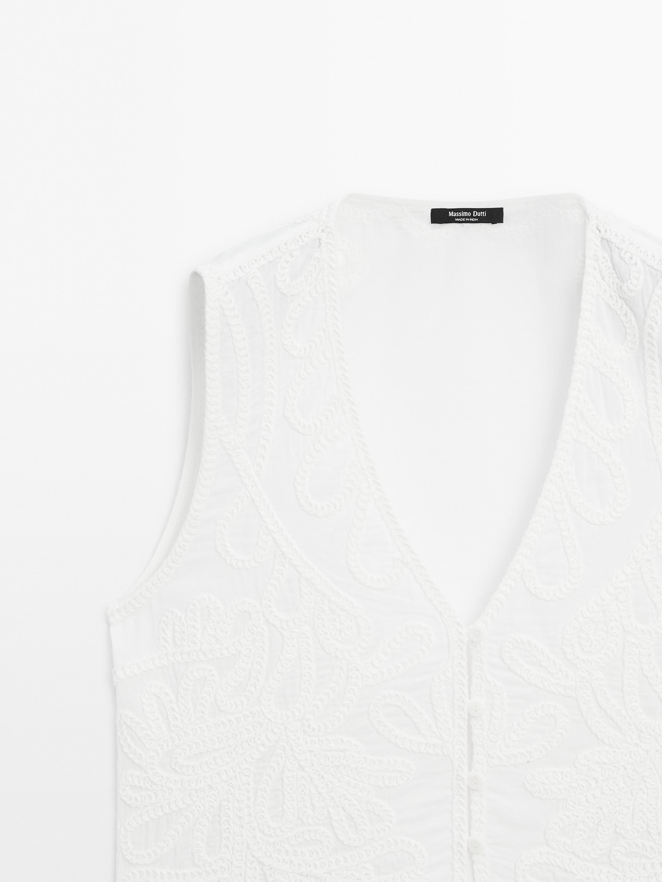 100% cotton embroidered waistcoat