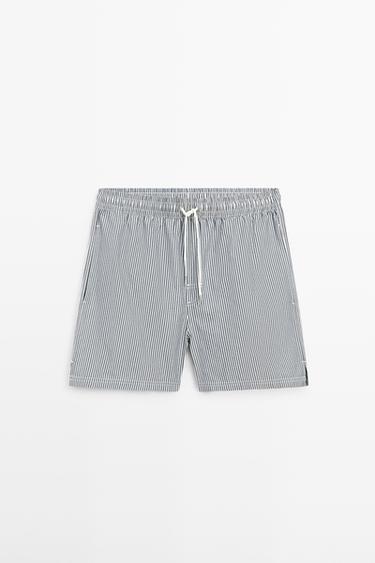 Swimming trunks with striped details — NAVY BLUE 2