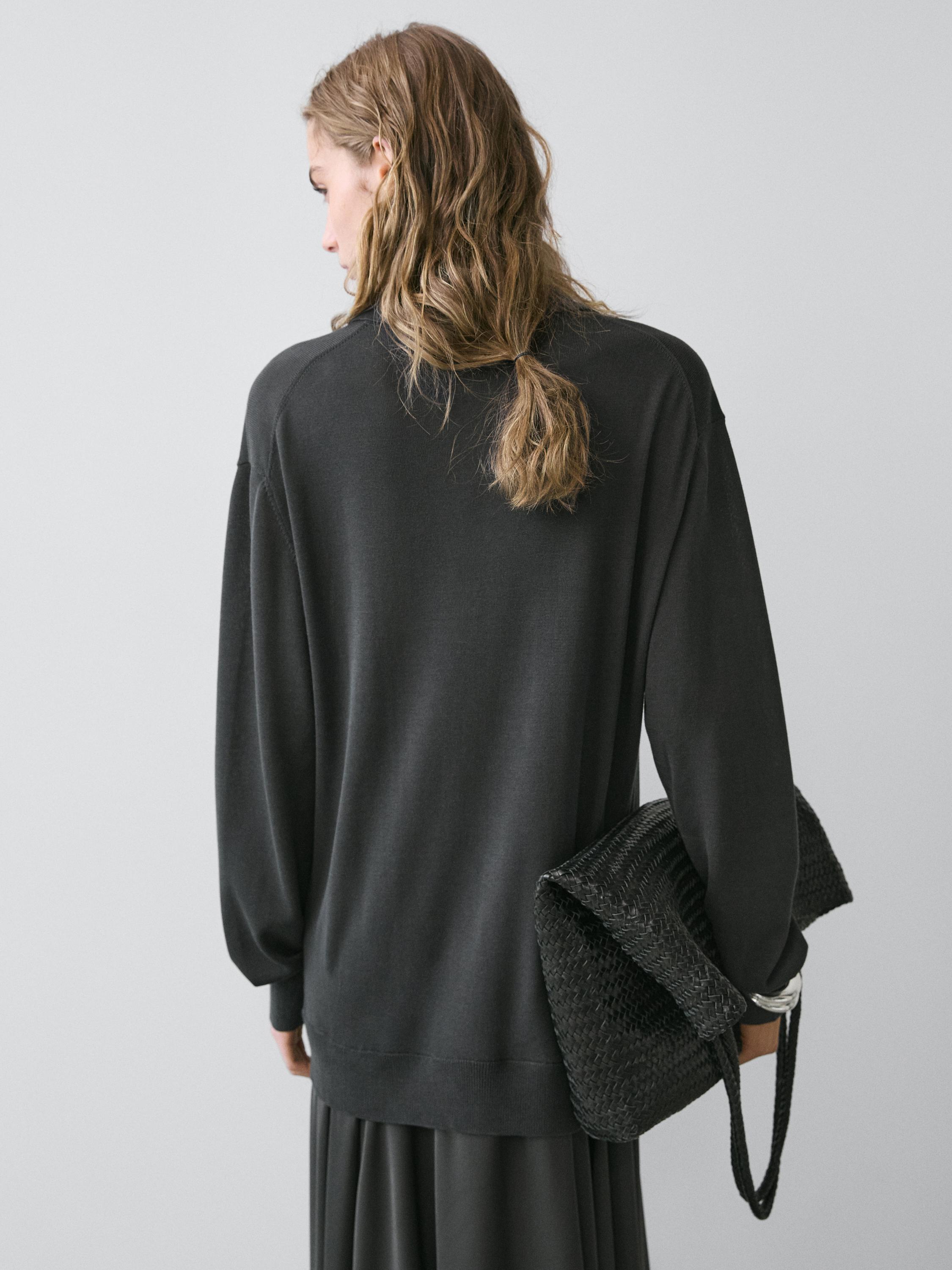 Contrast knit polo dress — LEAD (alternate view)