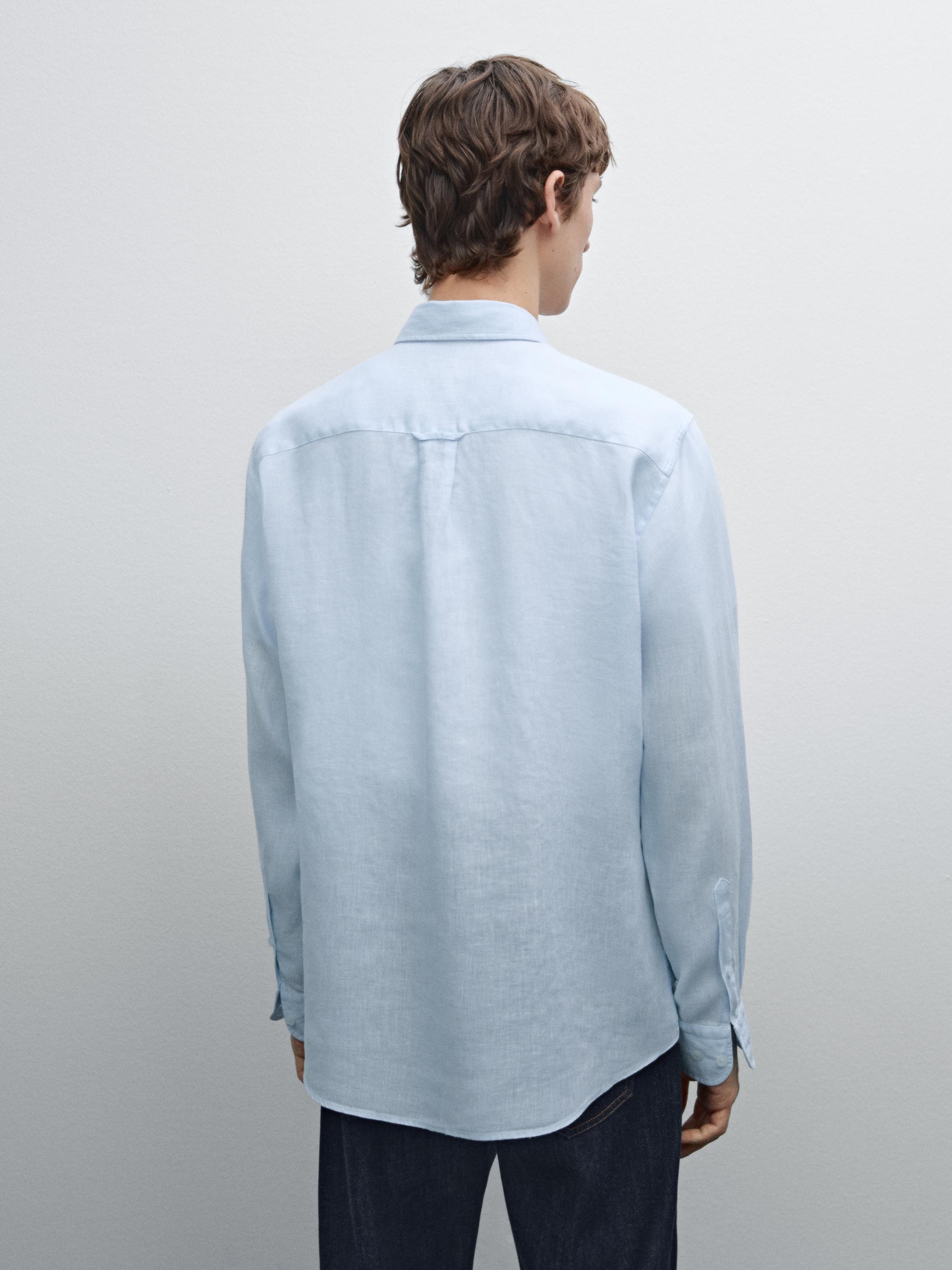 Regular fit 100% linen shirt