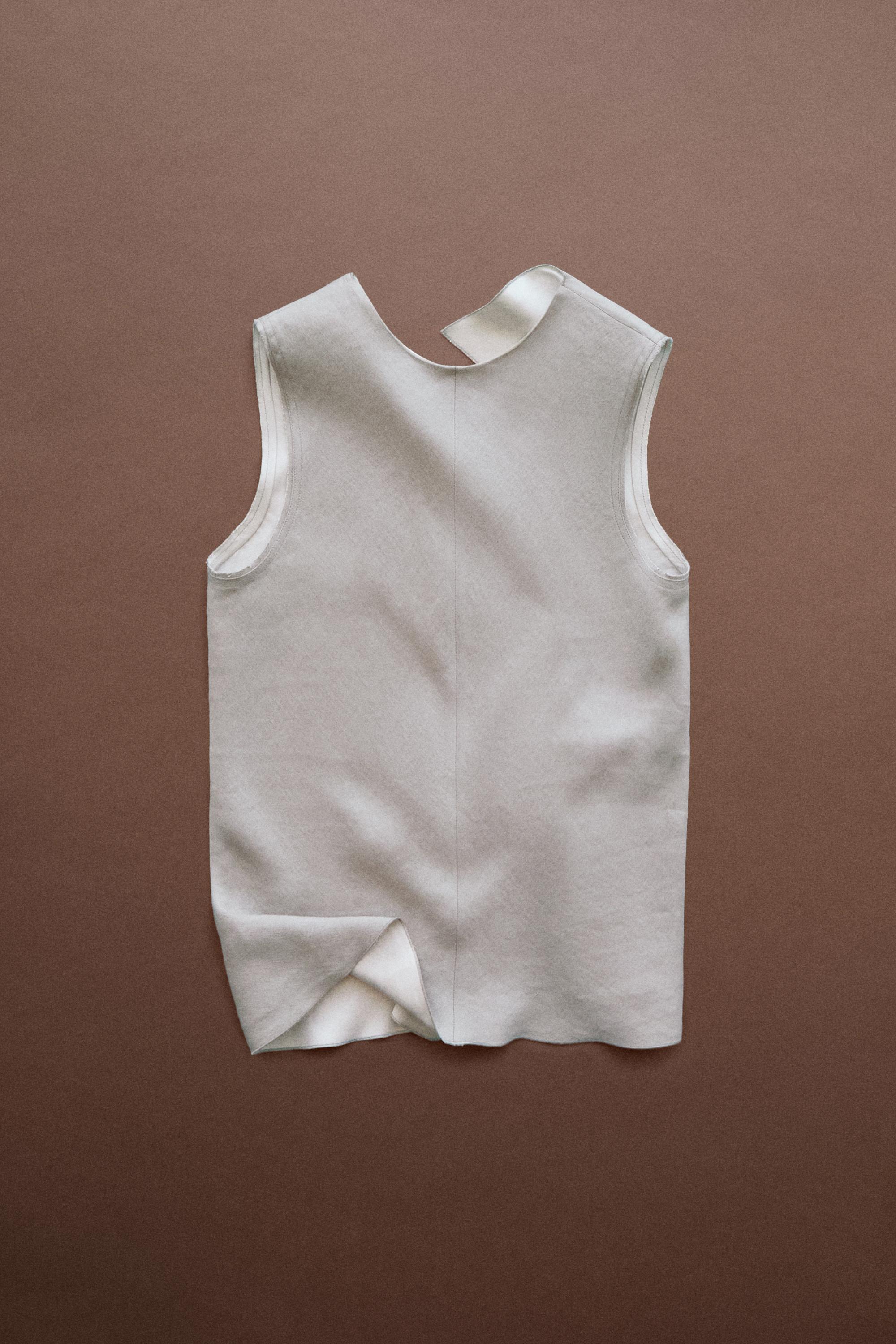 STUDIO Ruffle-detail flowing top — STONE
