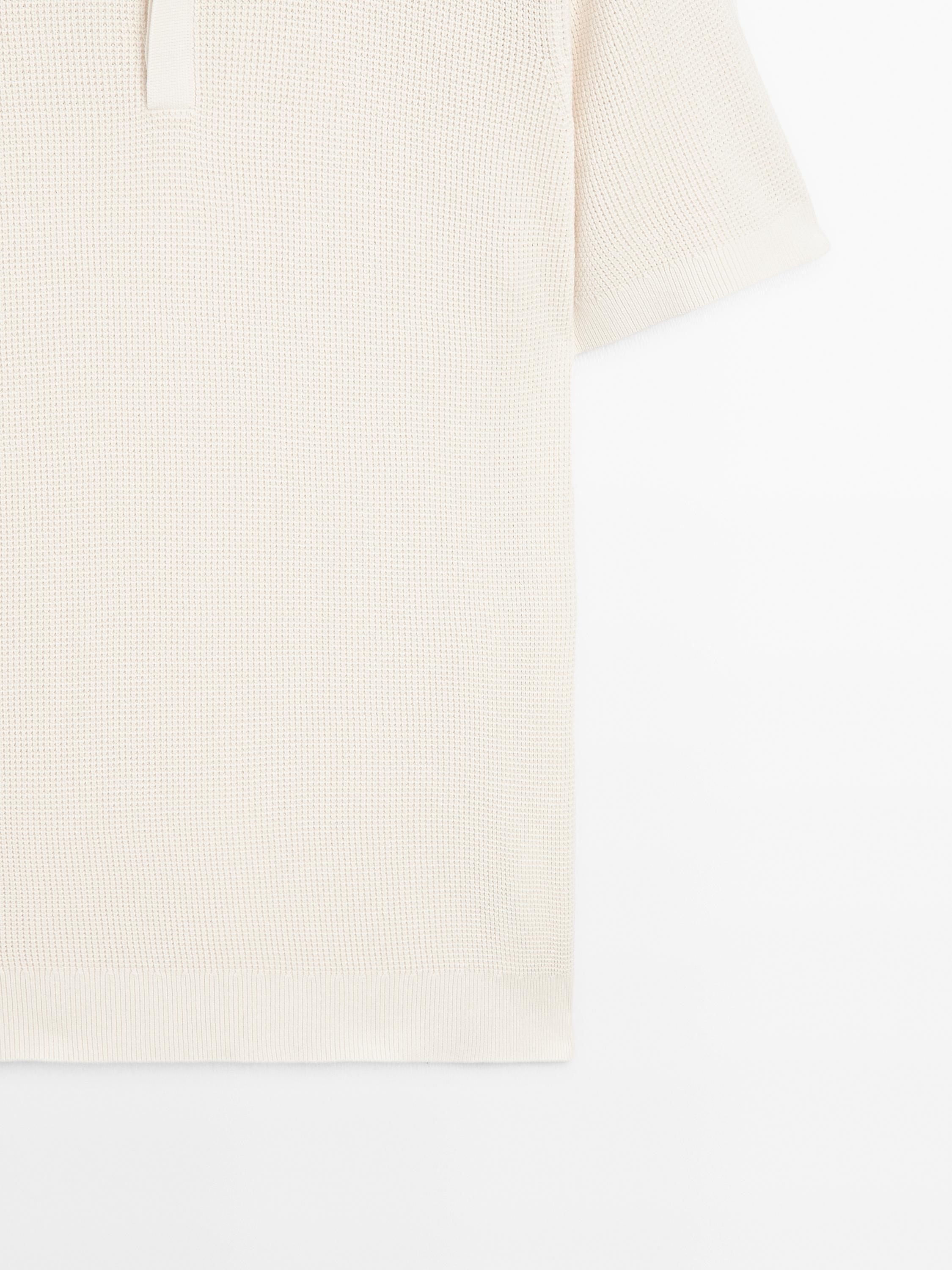 Polo en maille texturée de coton