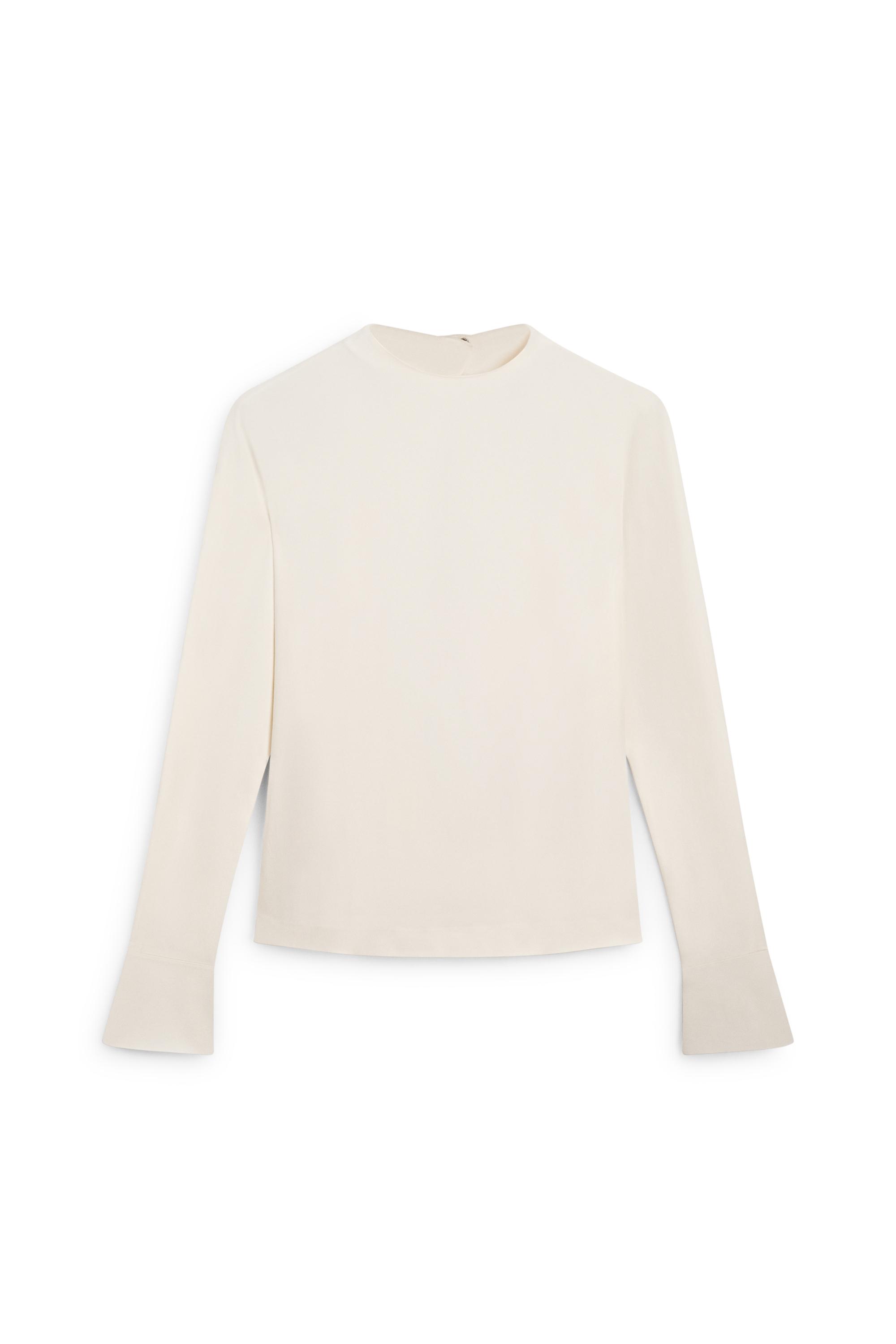 Long sleeve top with back detail — CREAM