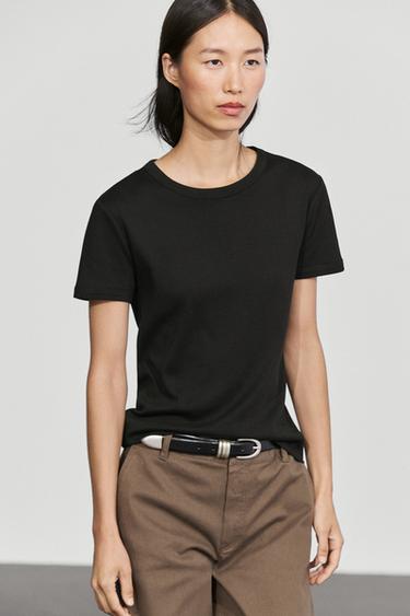 Ribbed short sleeve T-shirt — BLACK 3
