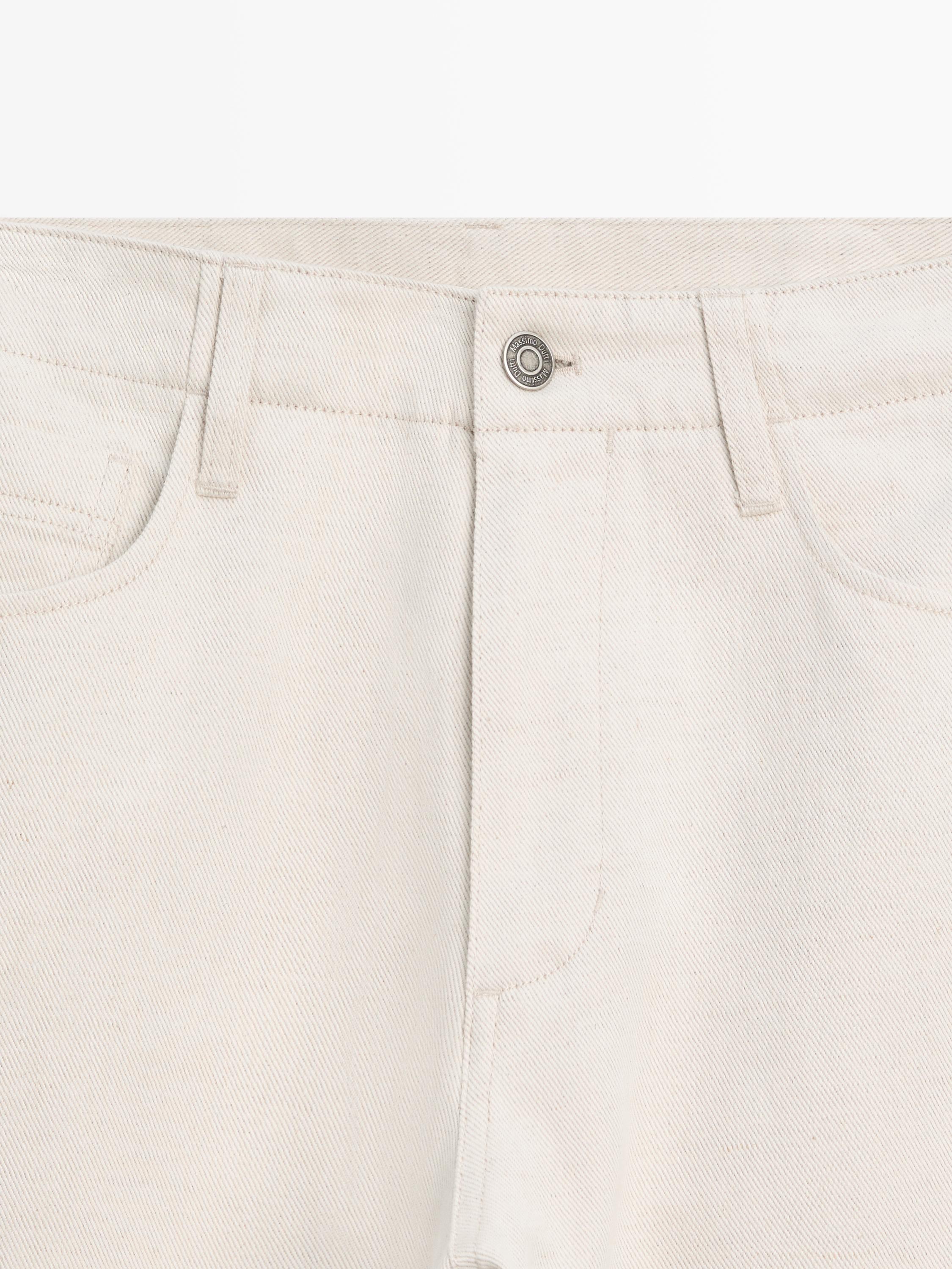 Pantalón cinco bolsillos algodón lino