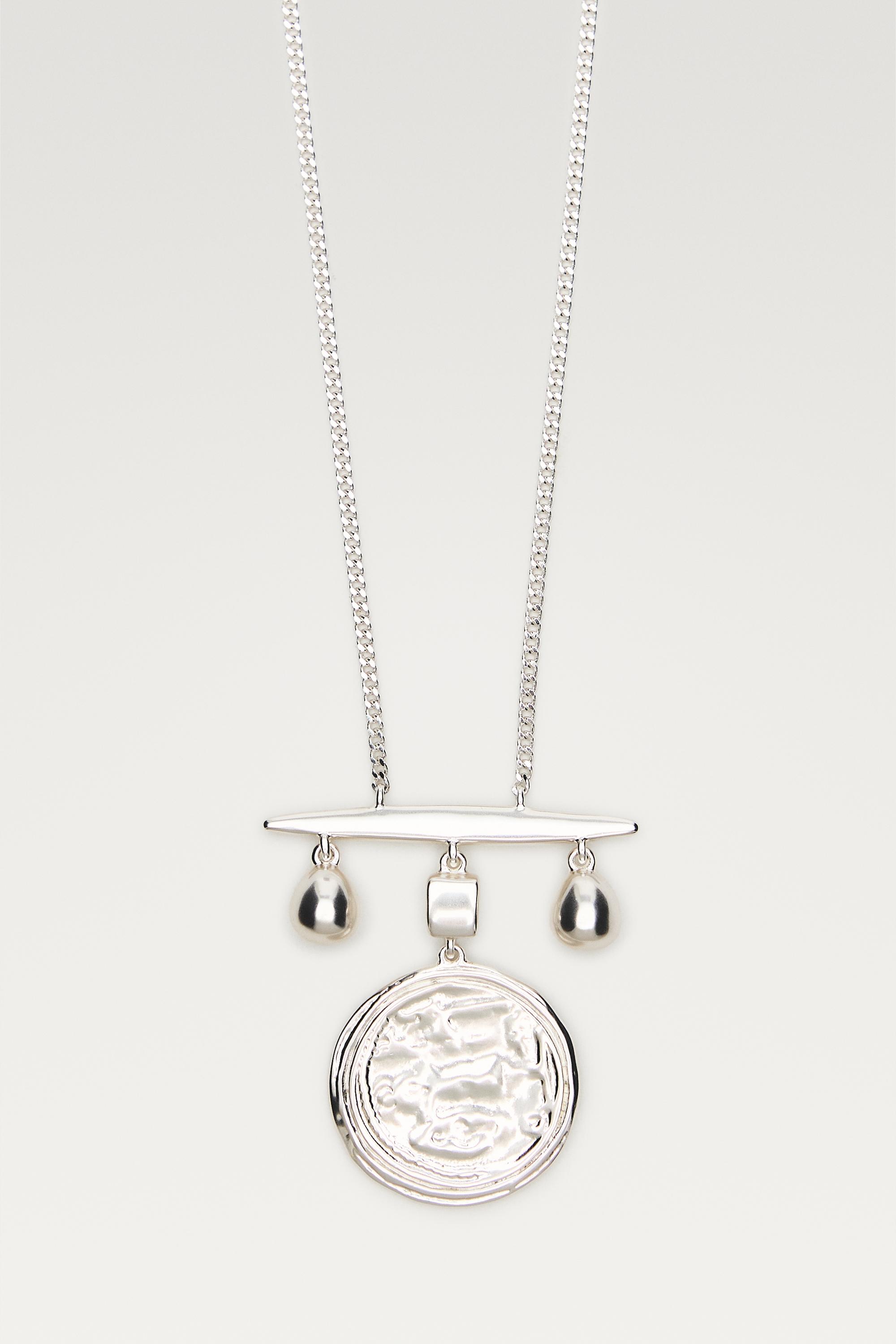 Long coin necklace — SILVER