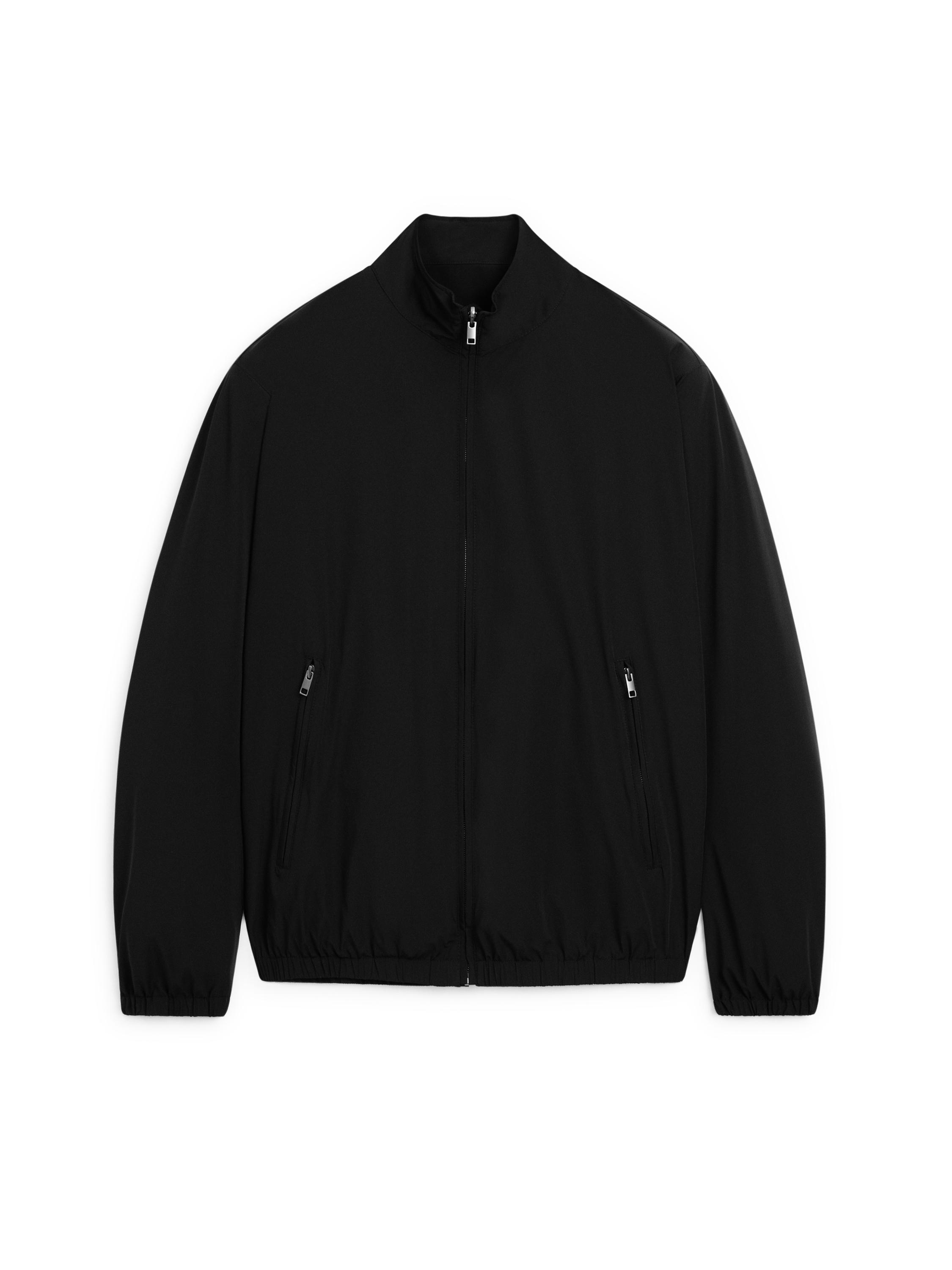 Reversible high neck jacket — BLACK