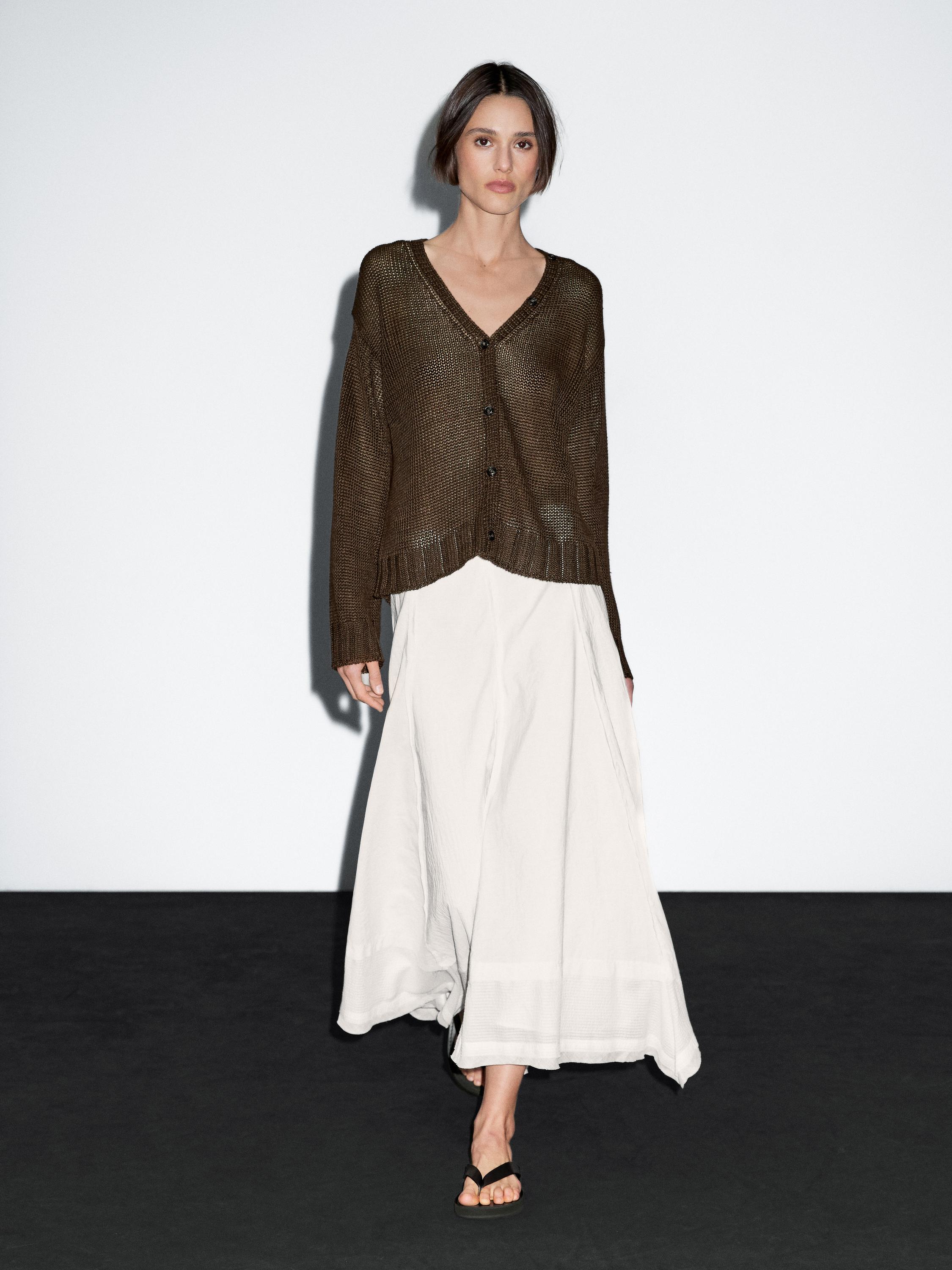 Cardigan en lin avec boutons