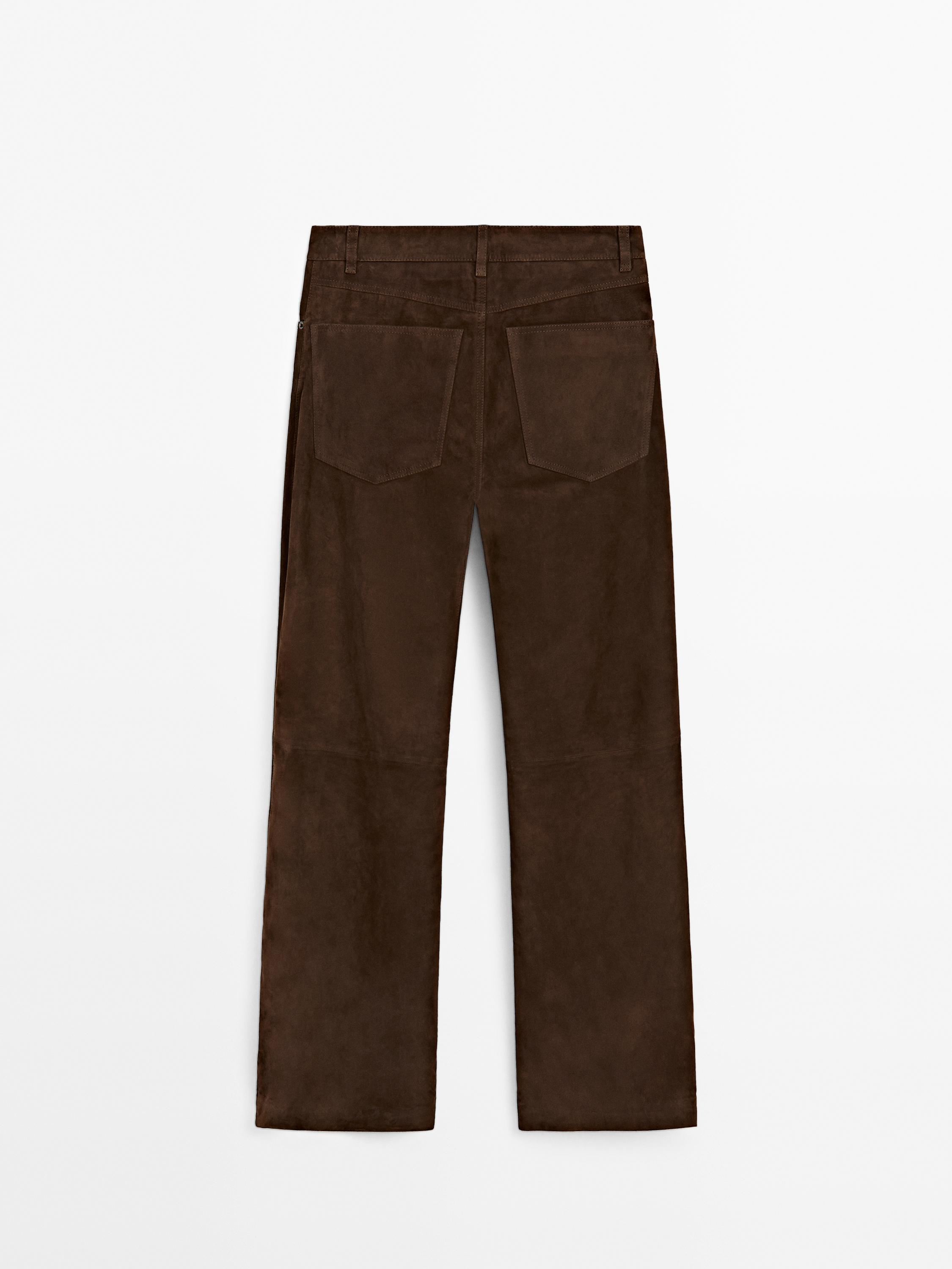 Suede leather trousers