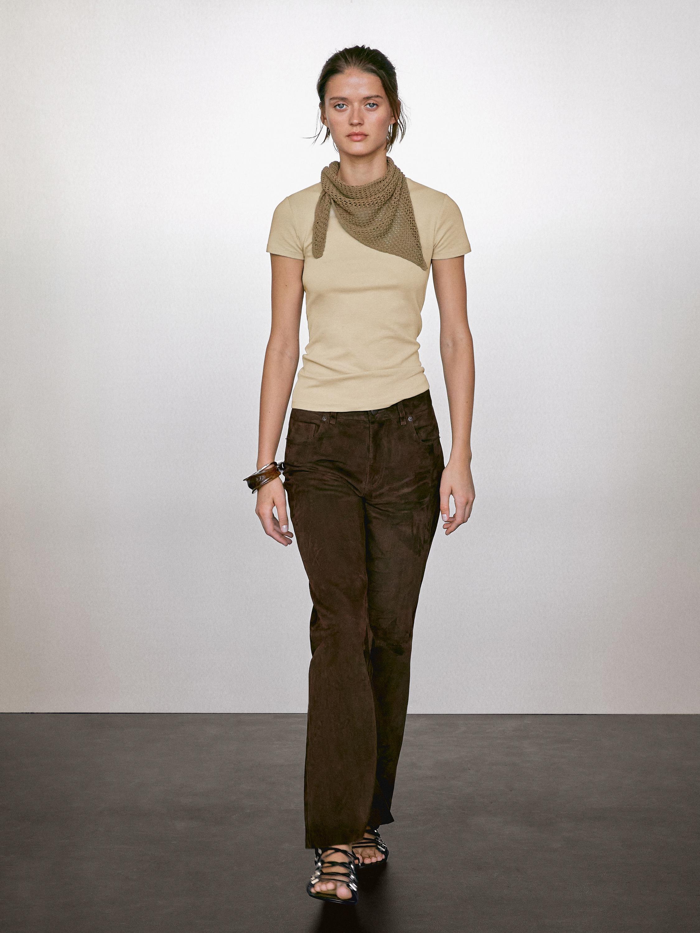 Short sleeve cotton blend T-shirt