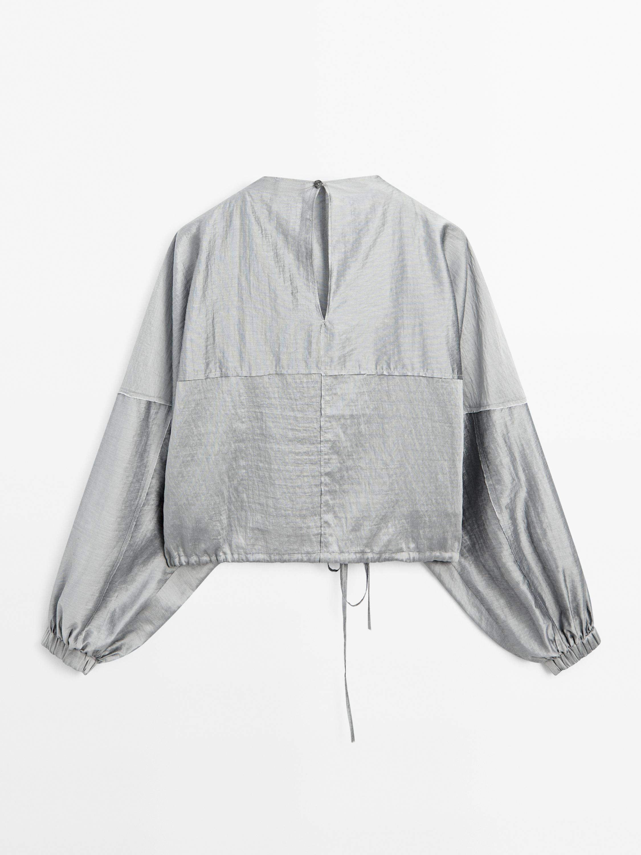 Balloon blouse with funnel collar - Studio