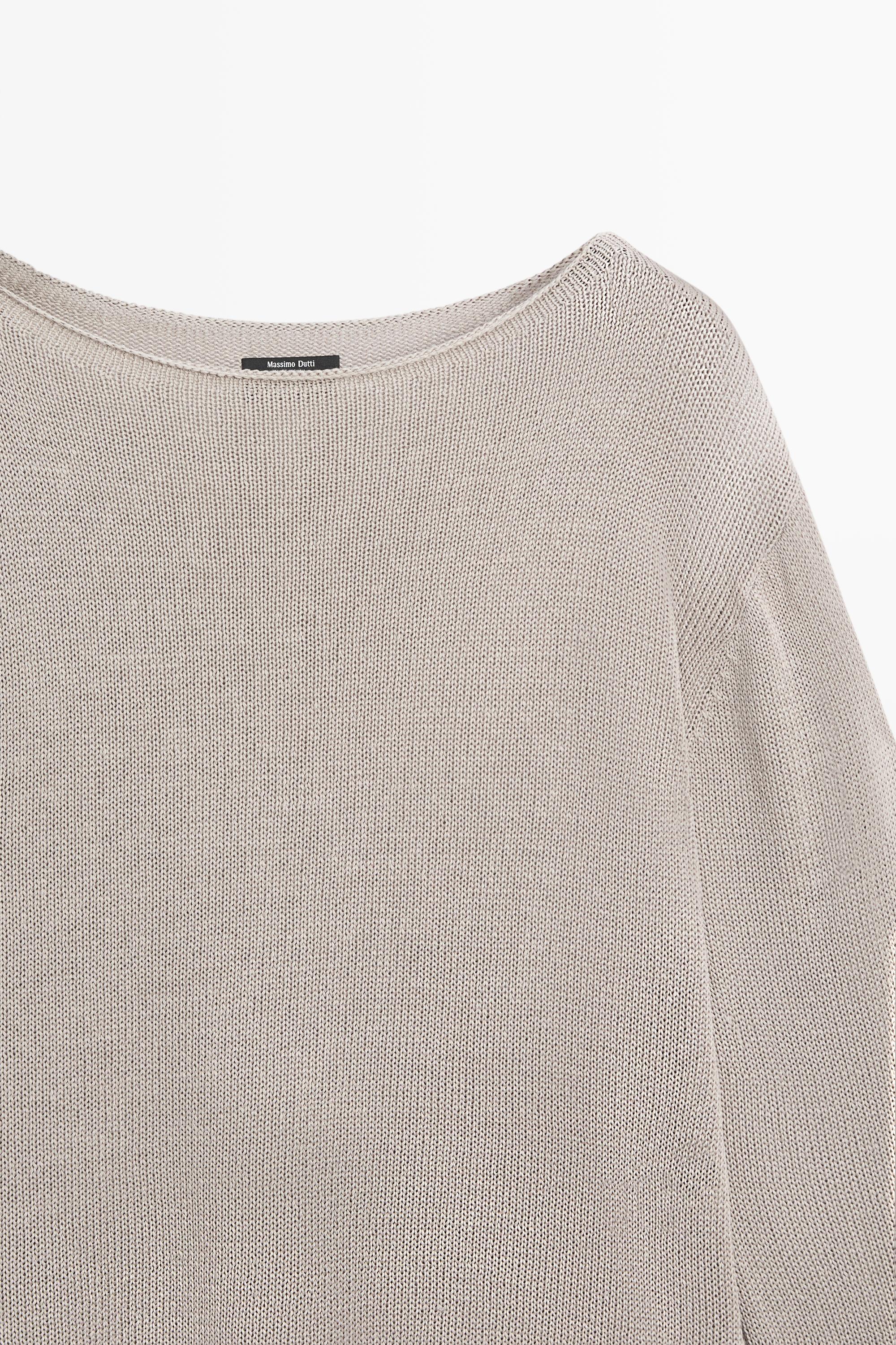 100% mercerised cotton sweater — STONE
