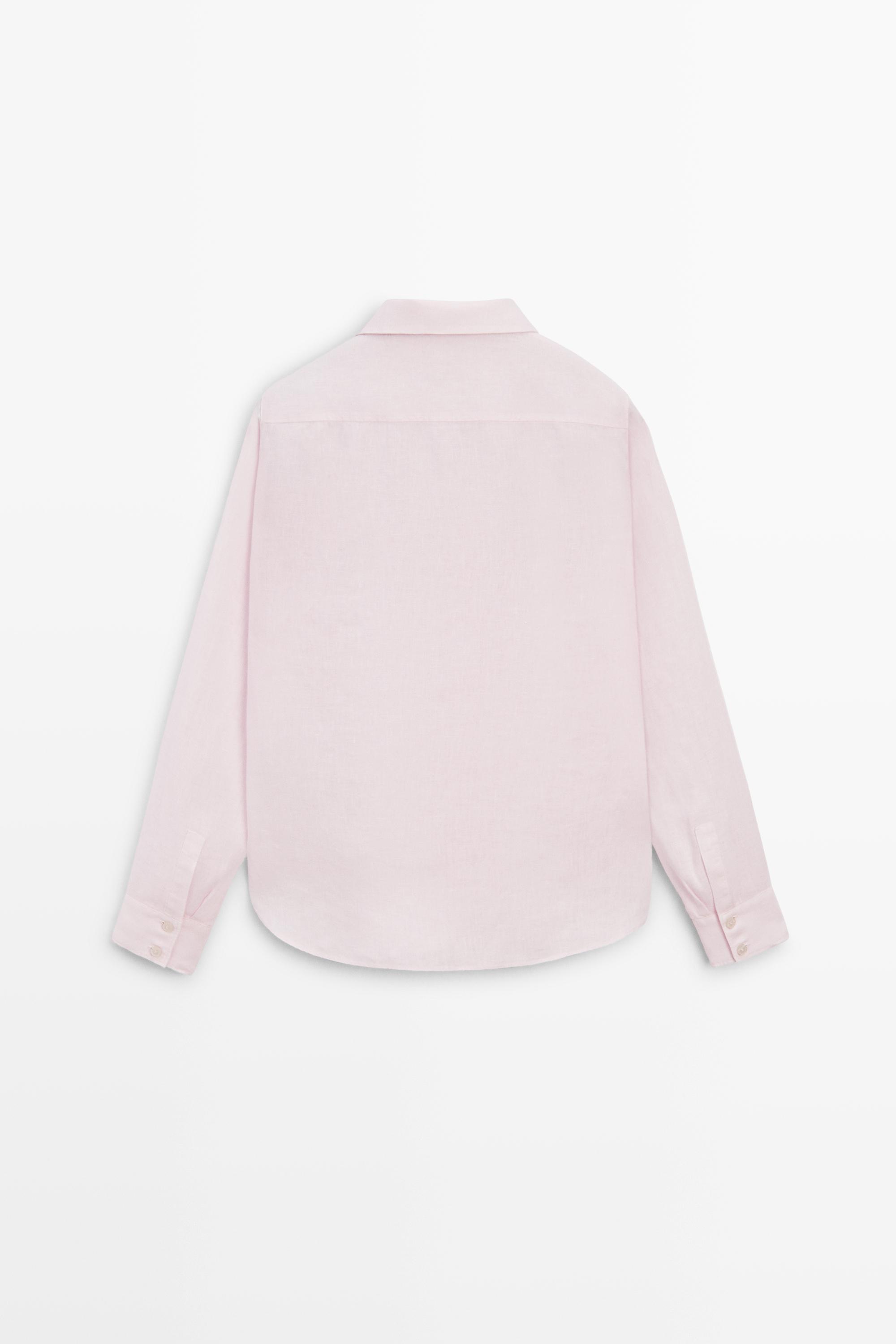 Flowing 100% linen shirt — PINK