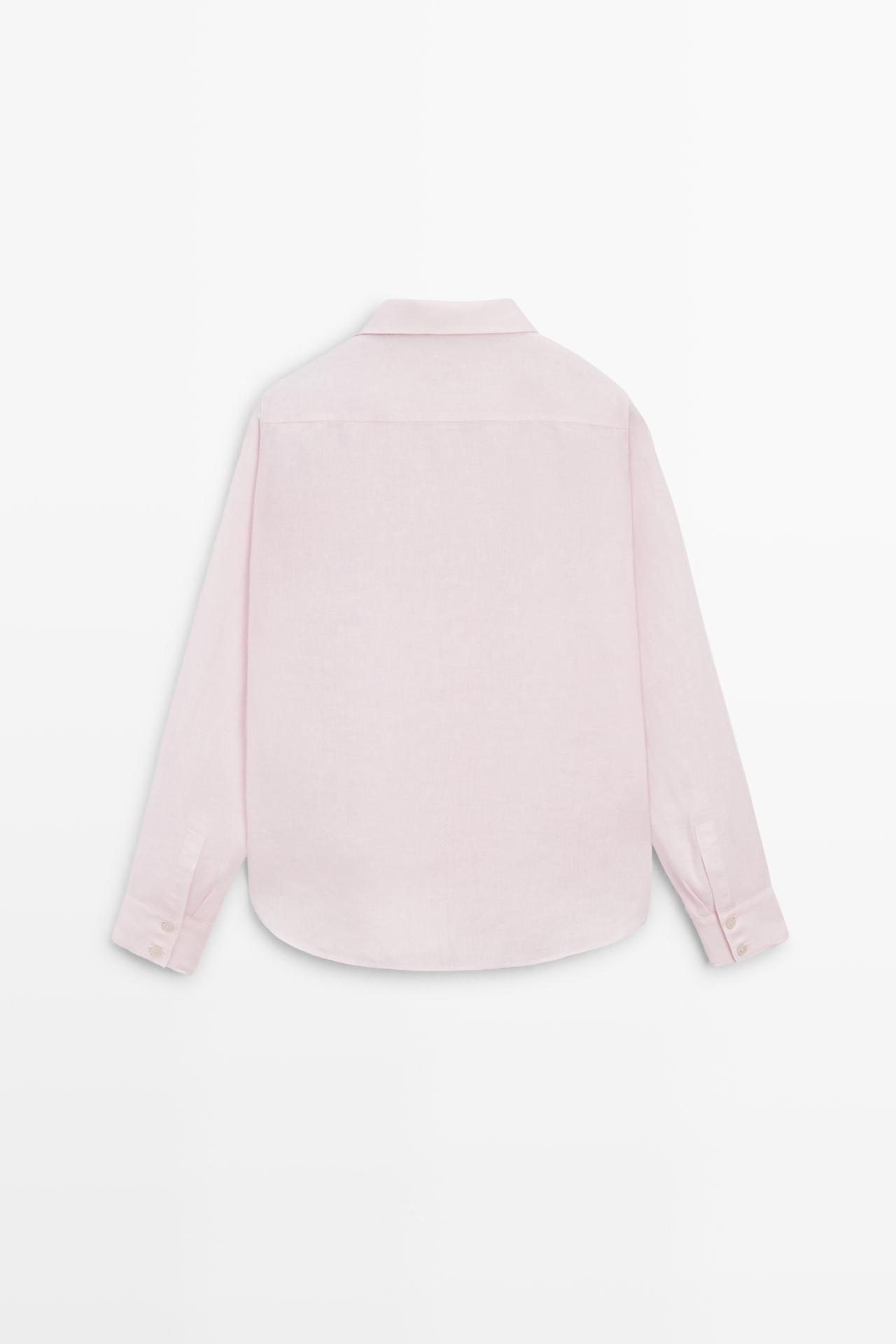 Flowing 100% linen shirt — PINK