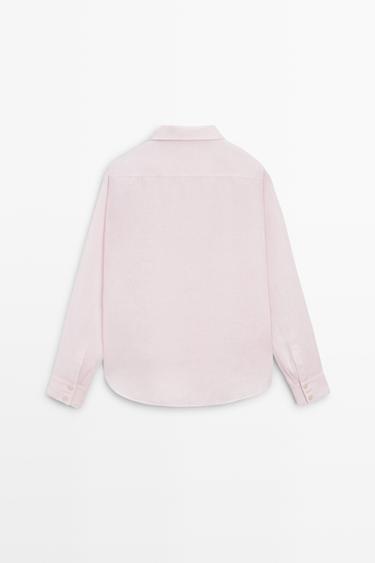 Flowing 100% linen shirt — PINK 4