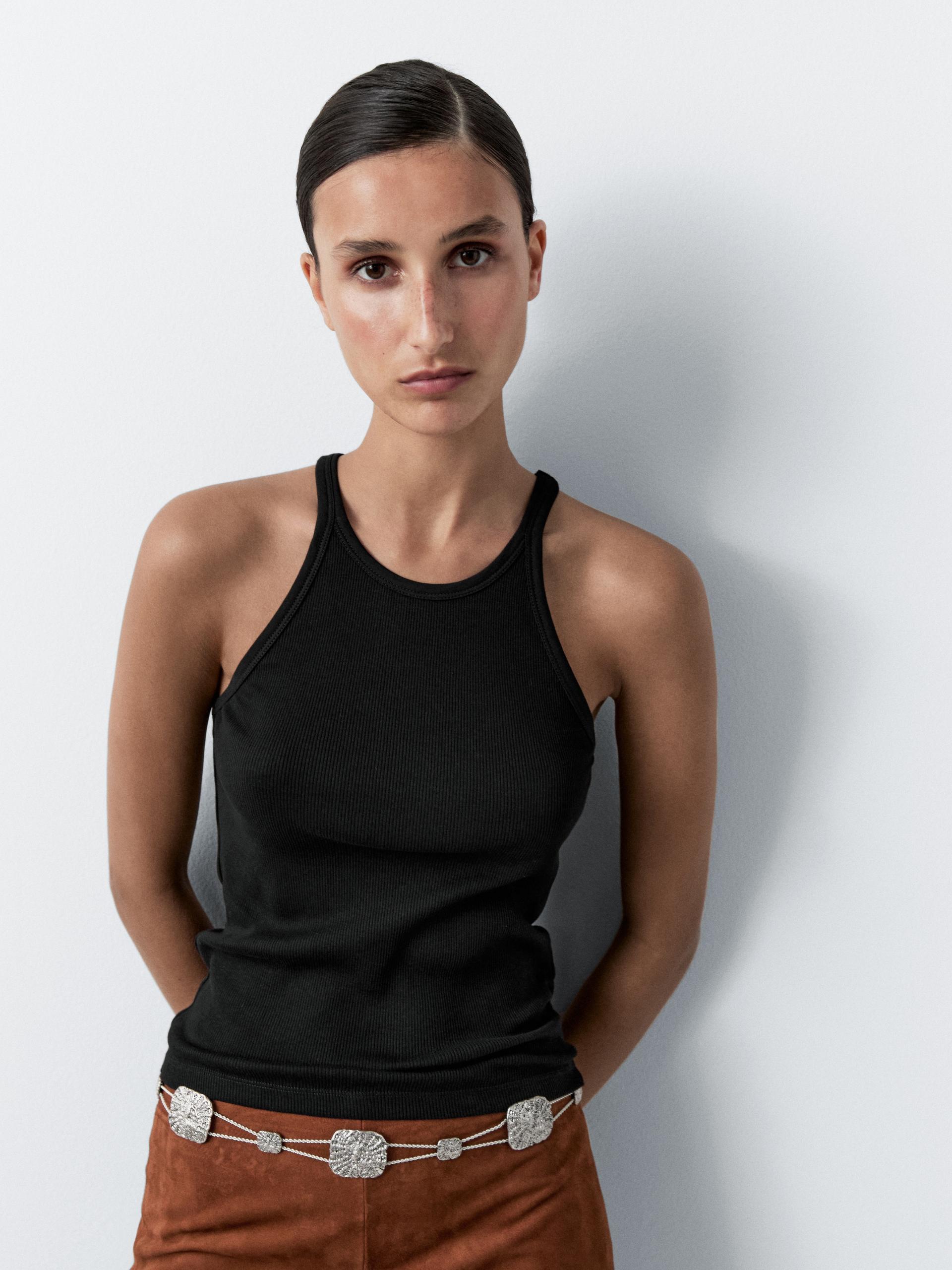 Cinturón Cadena Medalla Textura - Plata - 01 - Massimo Dutti - Mujer