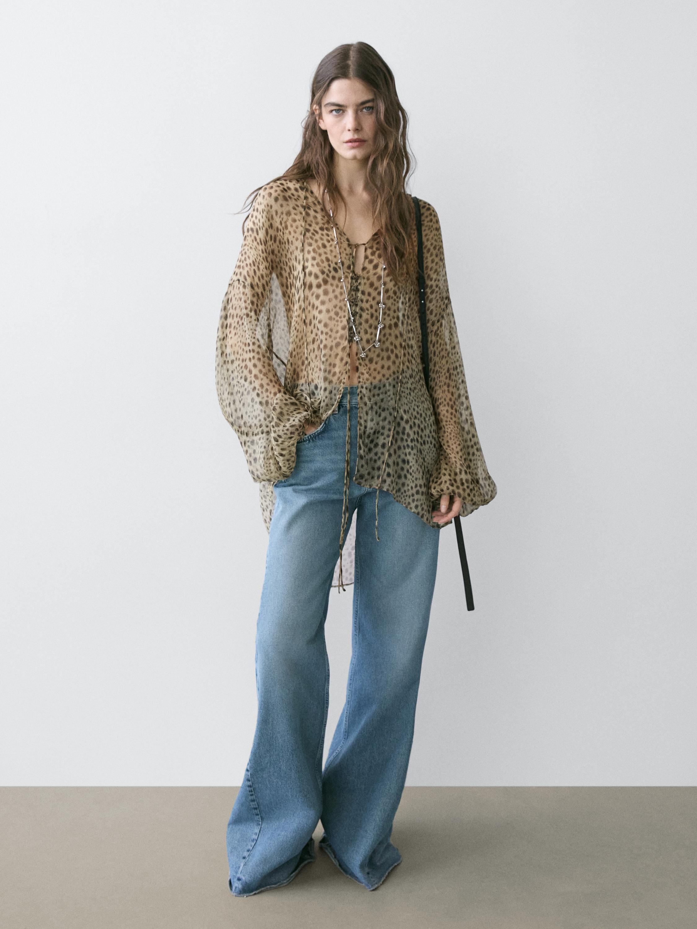 High-waist flare fit jeans — Light Blue