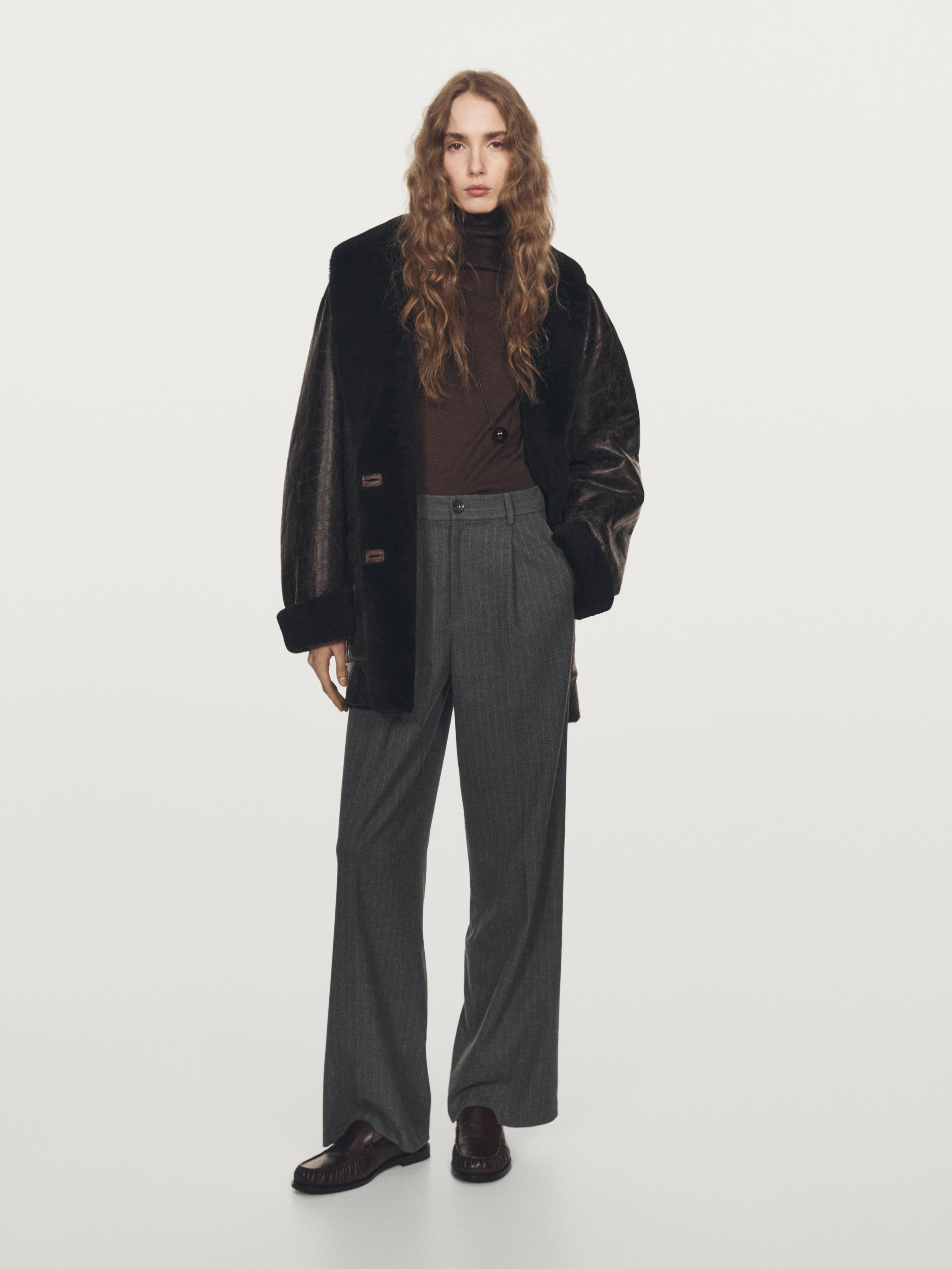 Pinstripe wide-leg trousers