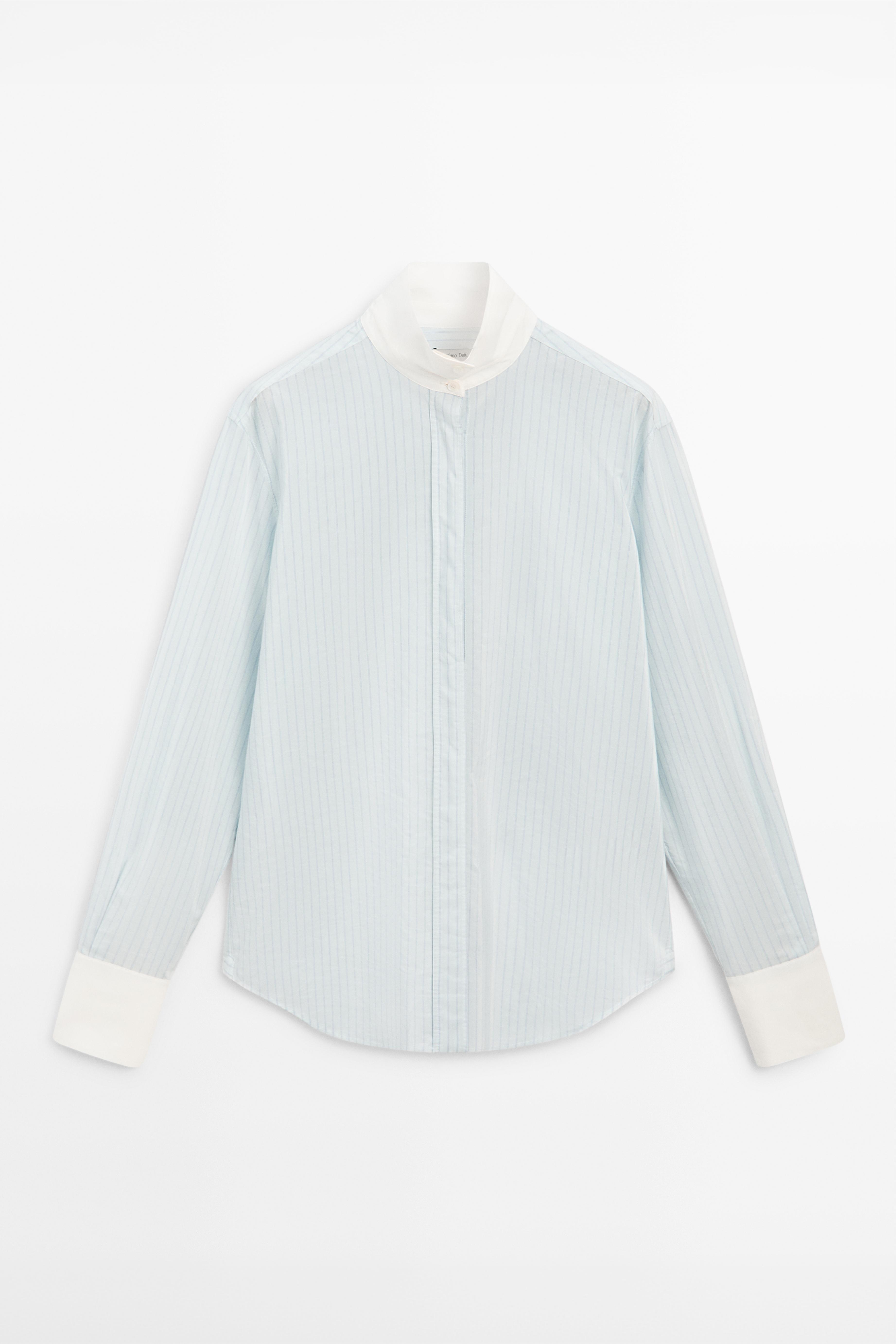 Shirt with contrast stripes - STUDIO — SKY BLUE