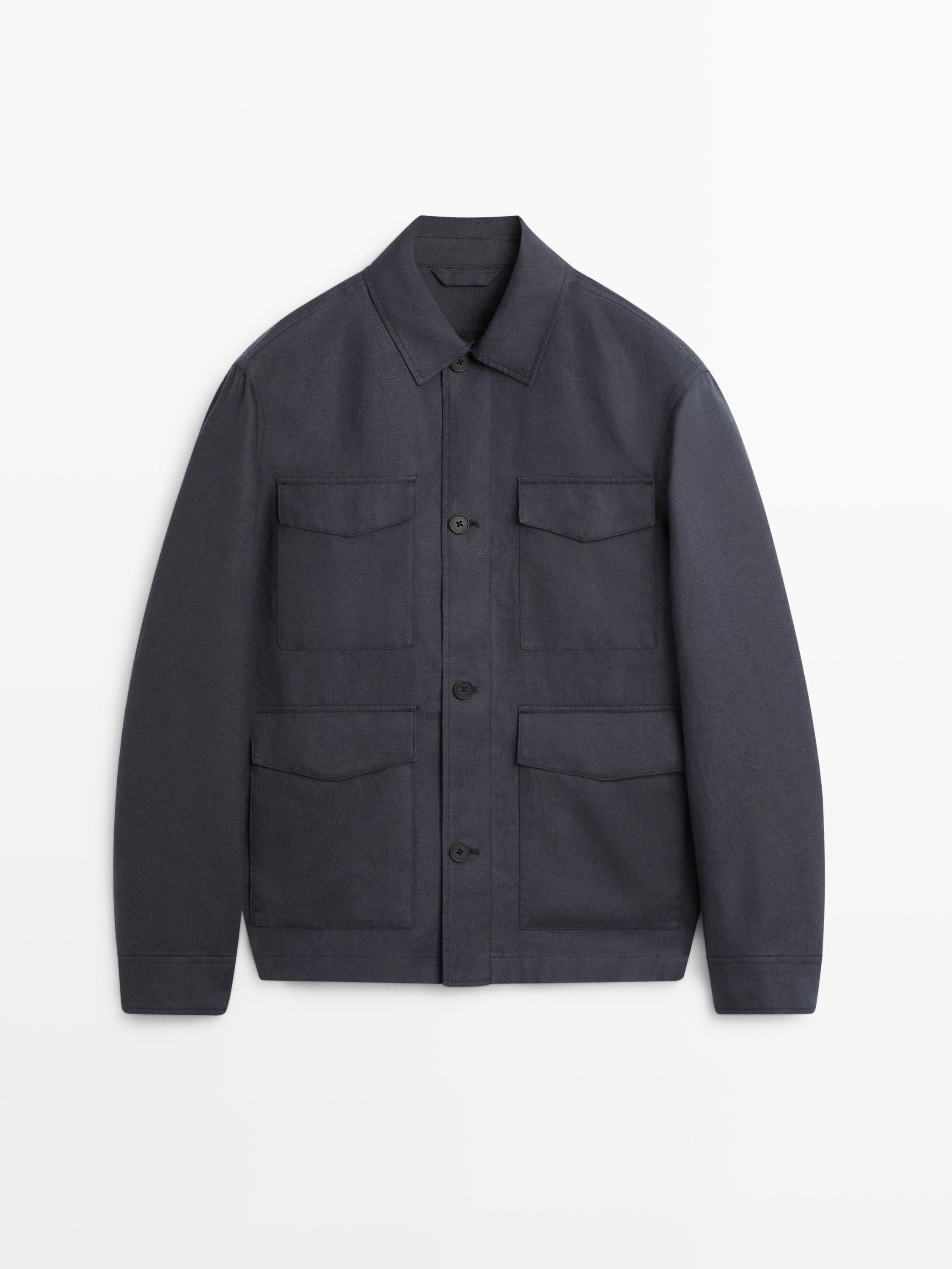 Lightweight linen jacket with pockets