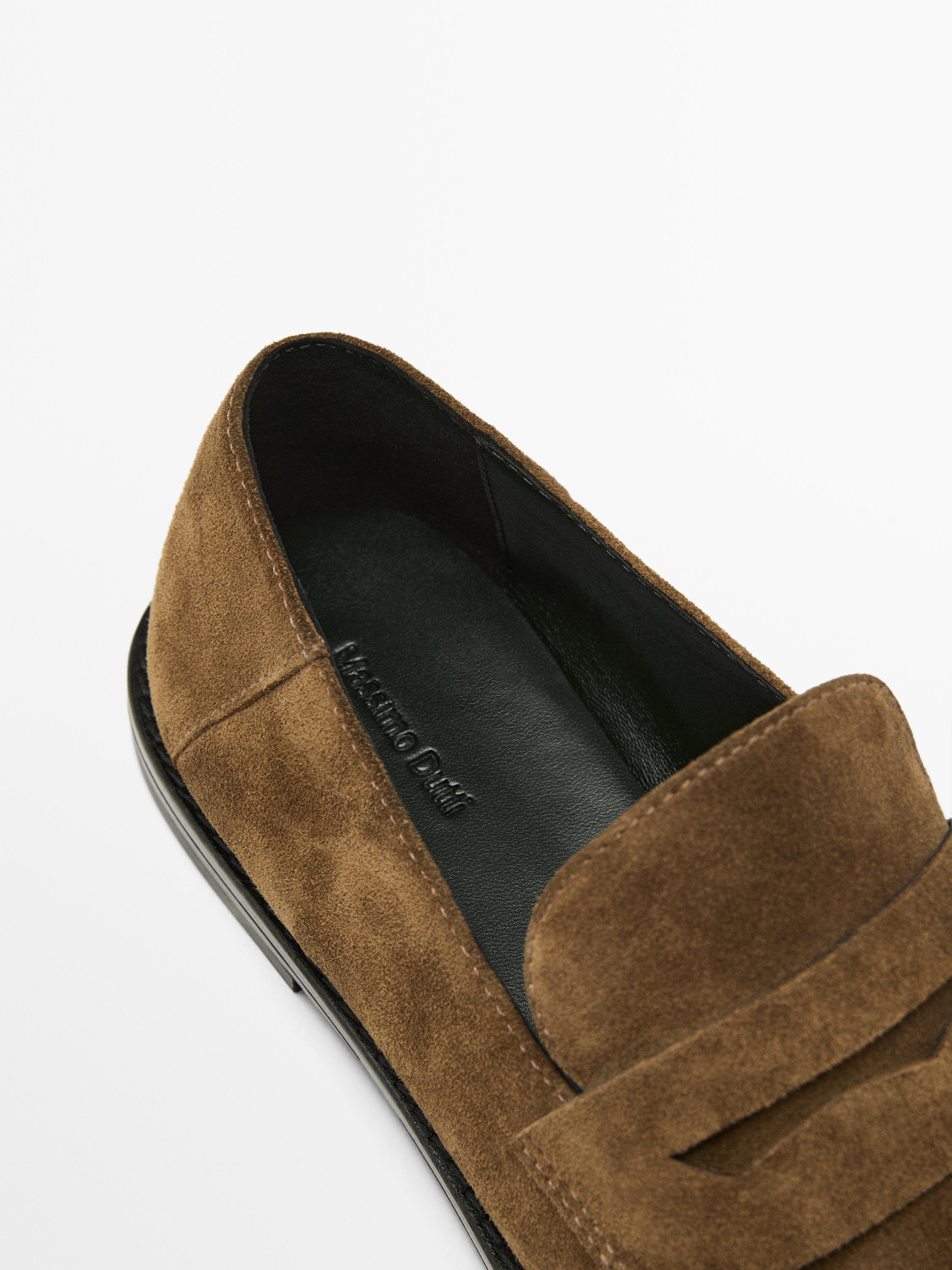 Split leather loafers