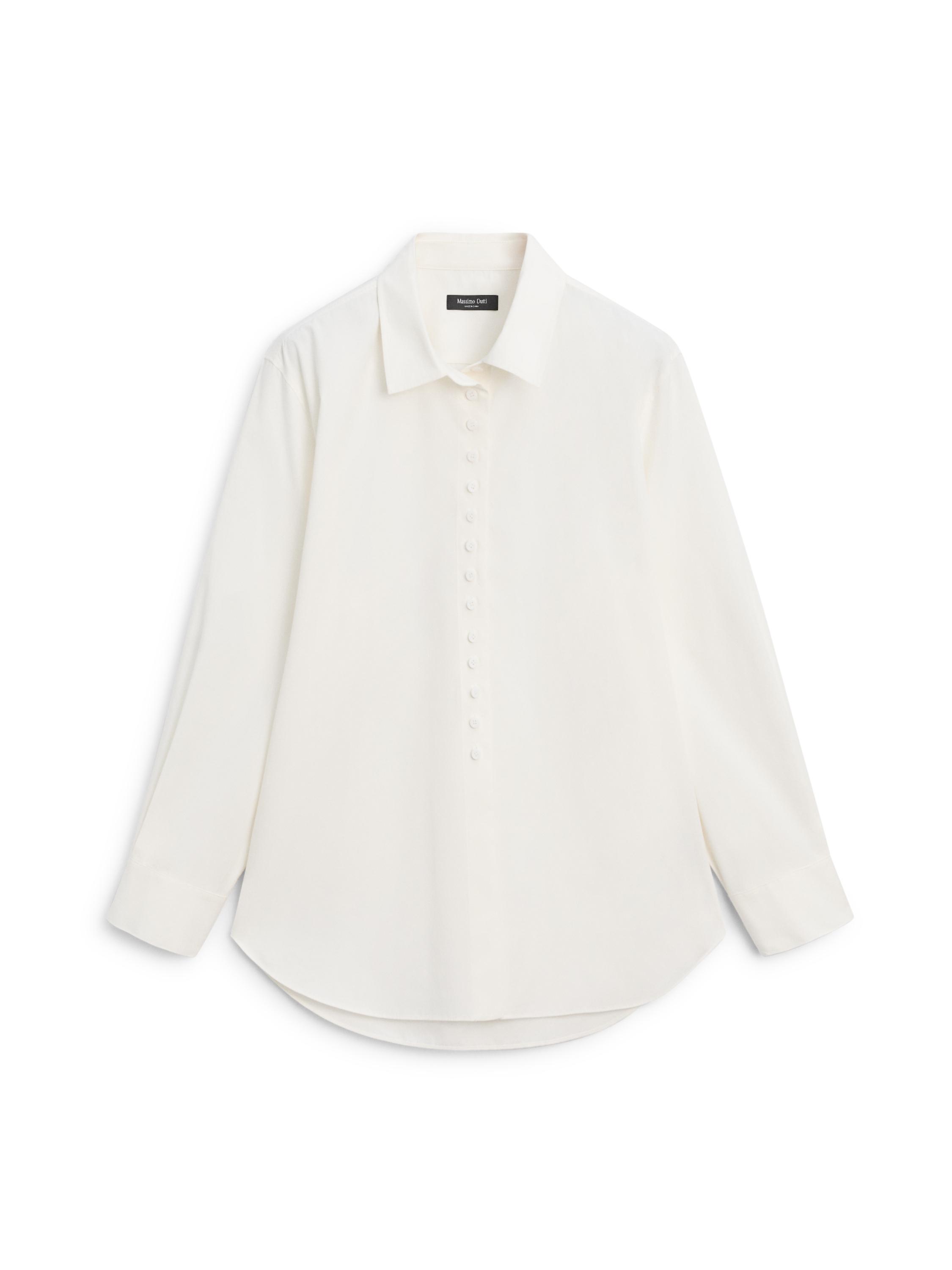 100% cotton shirt with button details — Off white