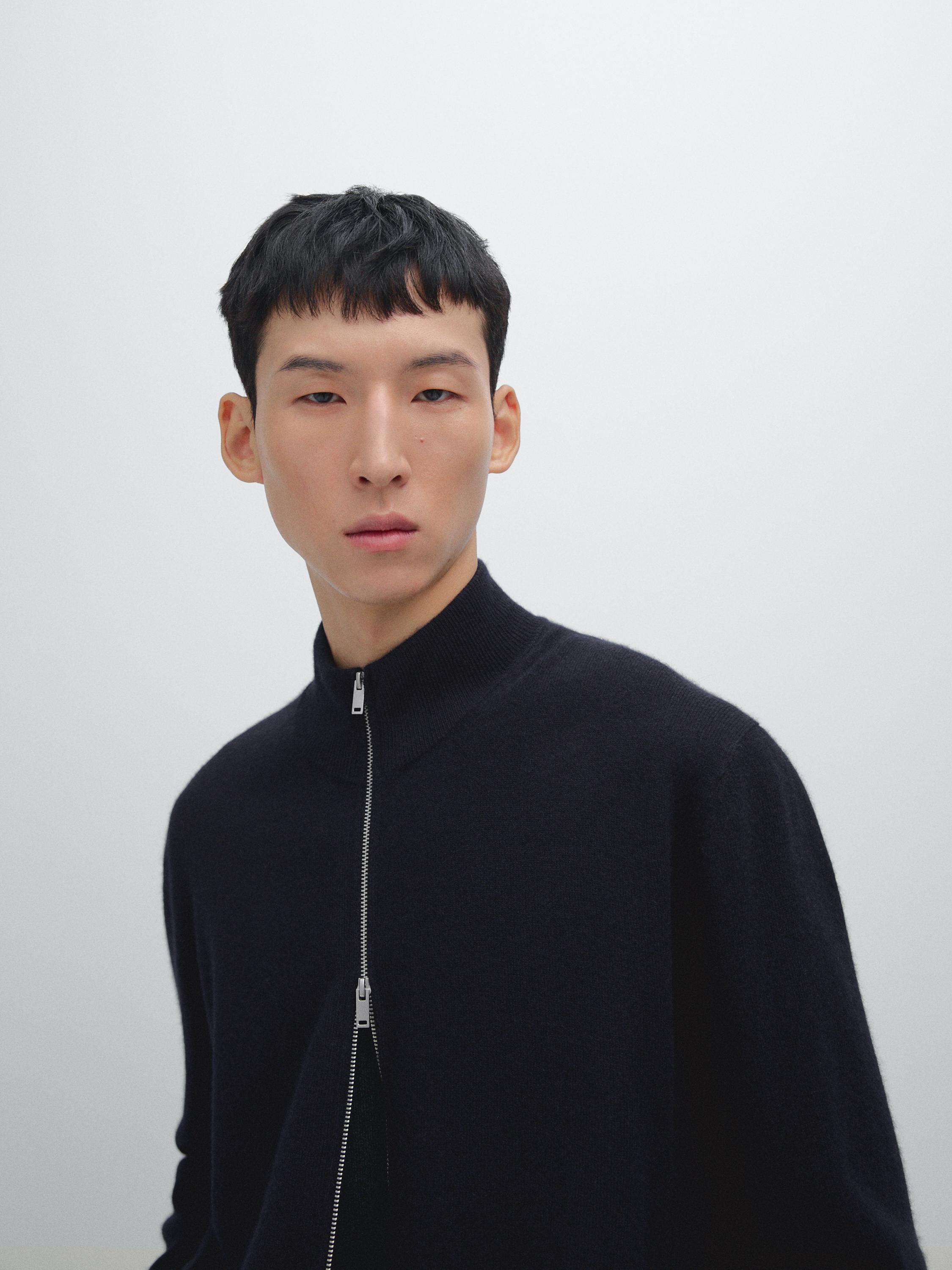 Cardigan txaketa kremaileraduna, % 100 kaxmirrezkoa