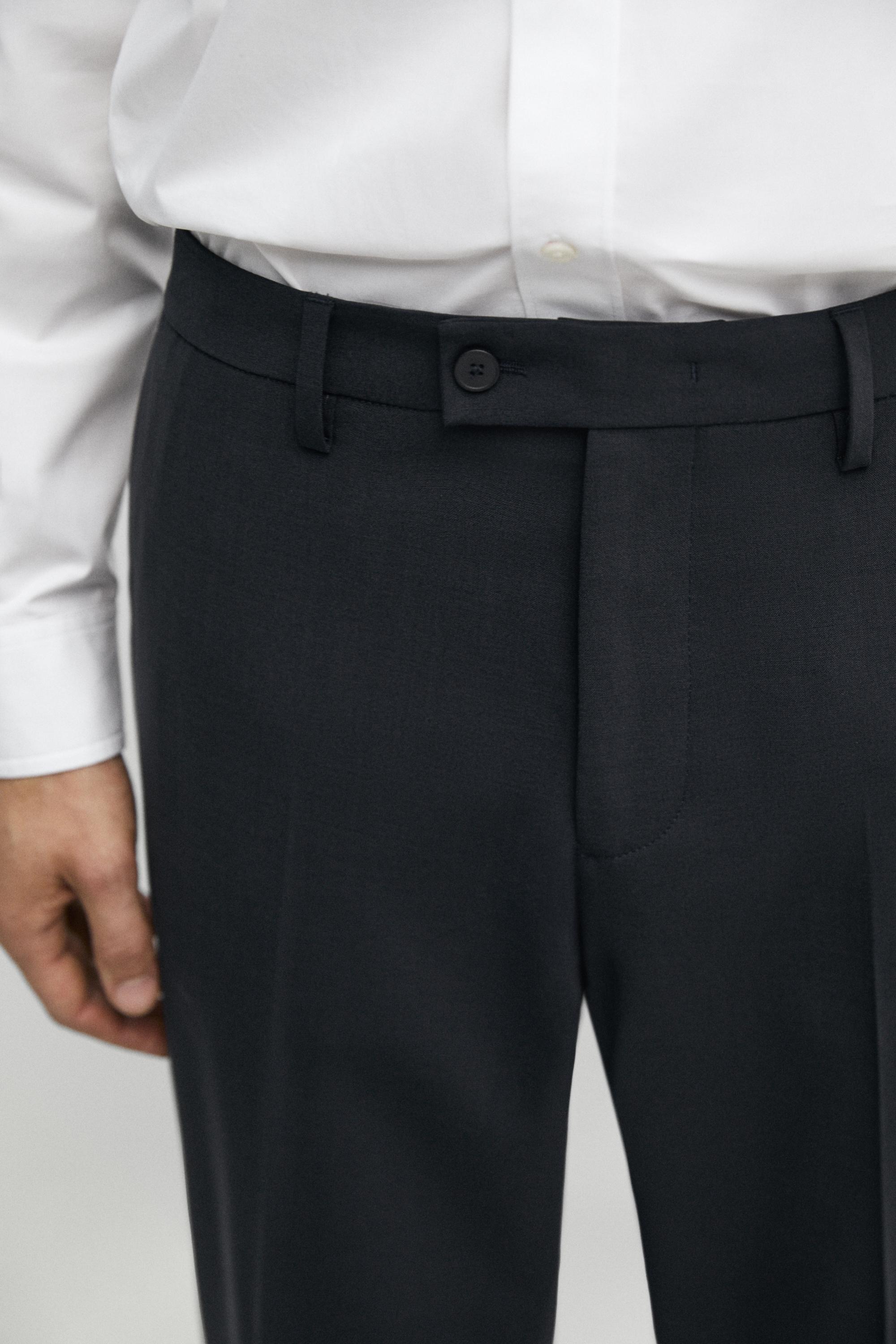 Wool blend suit pants — NAVY BLUE