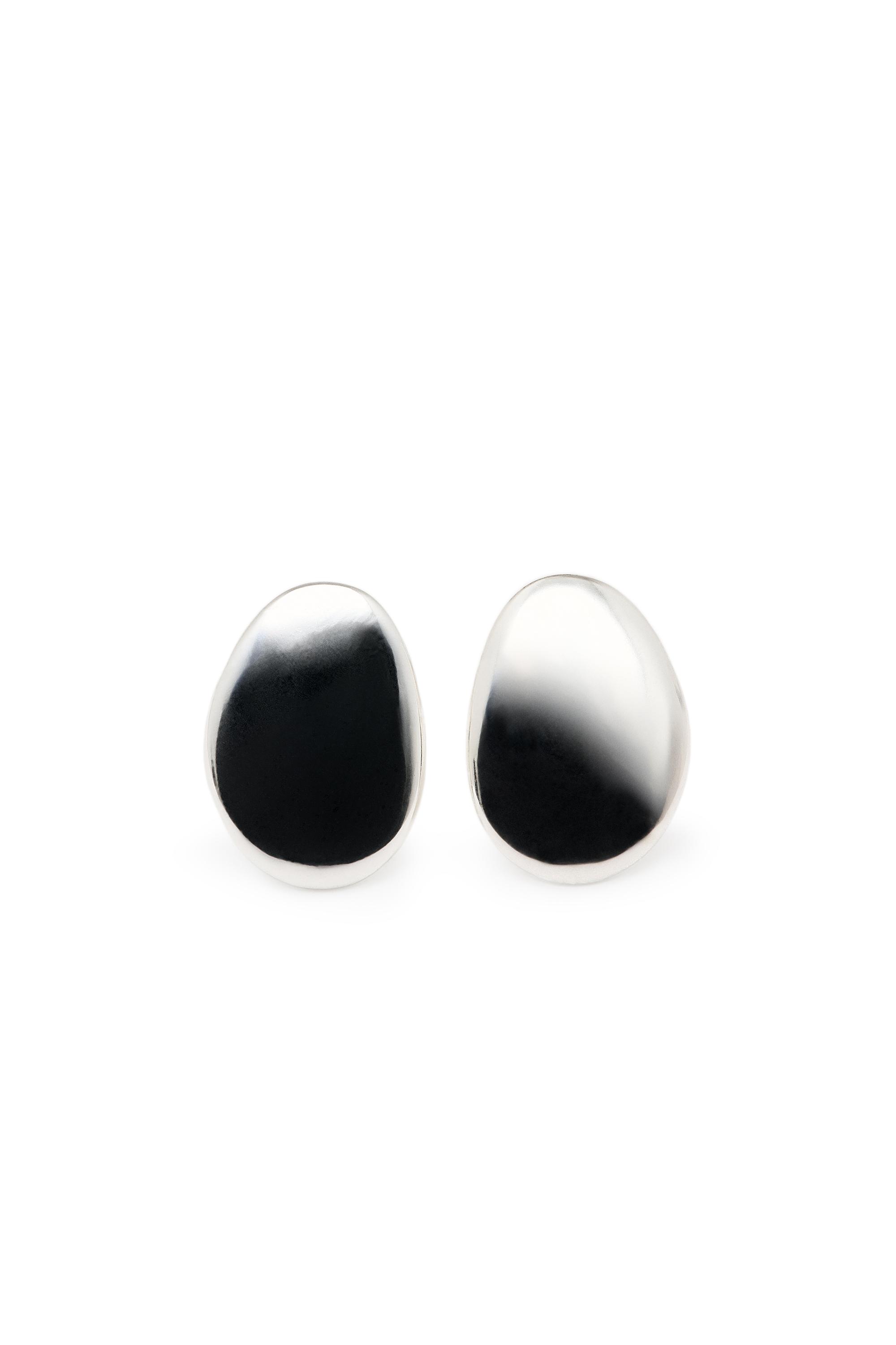 Irregular flat earrings — SILVER