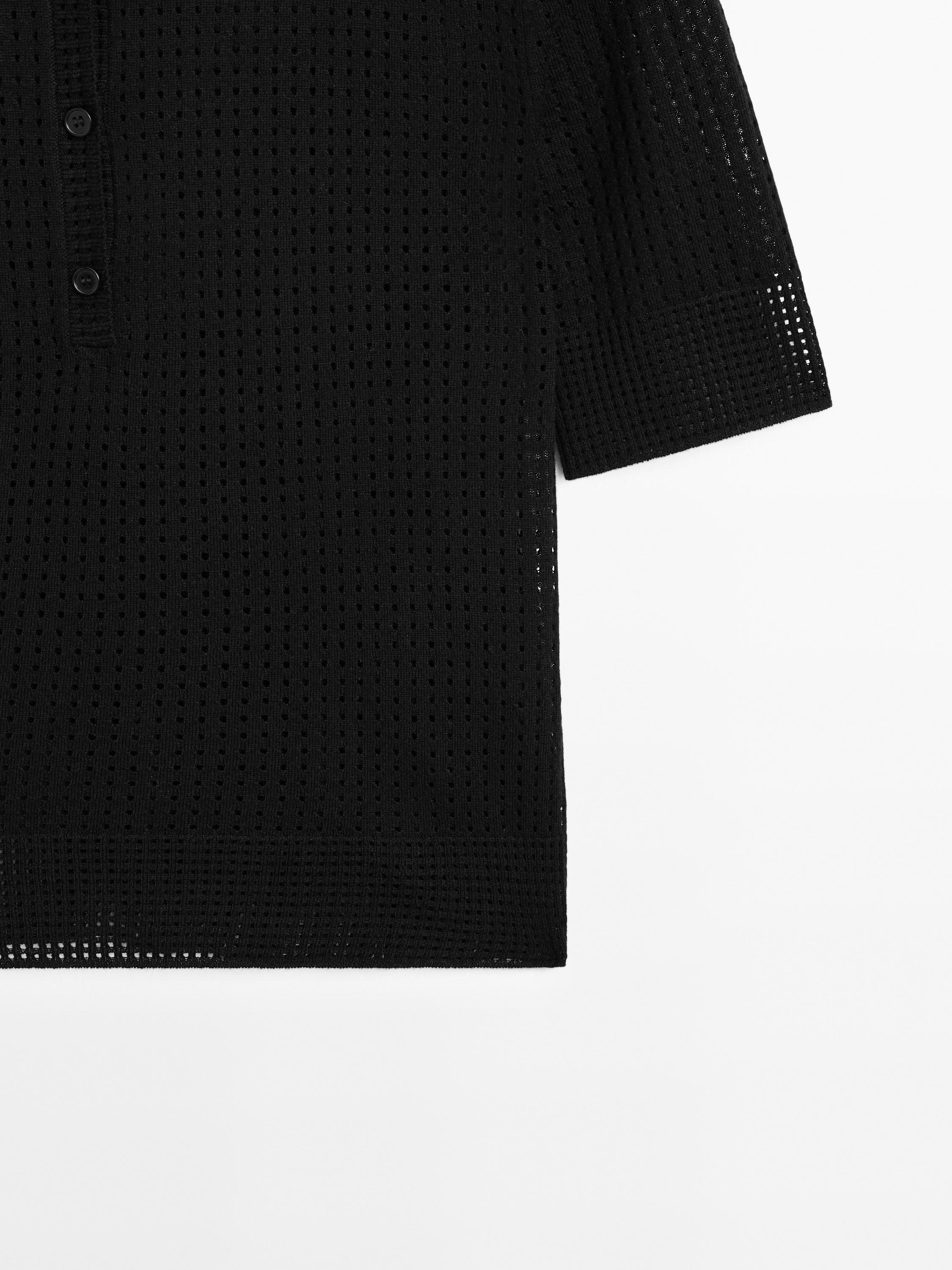 Jersey punto cuello polo calado