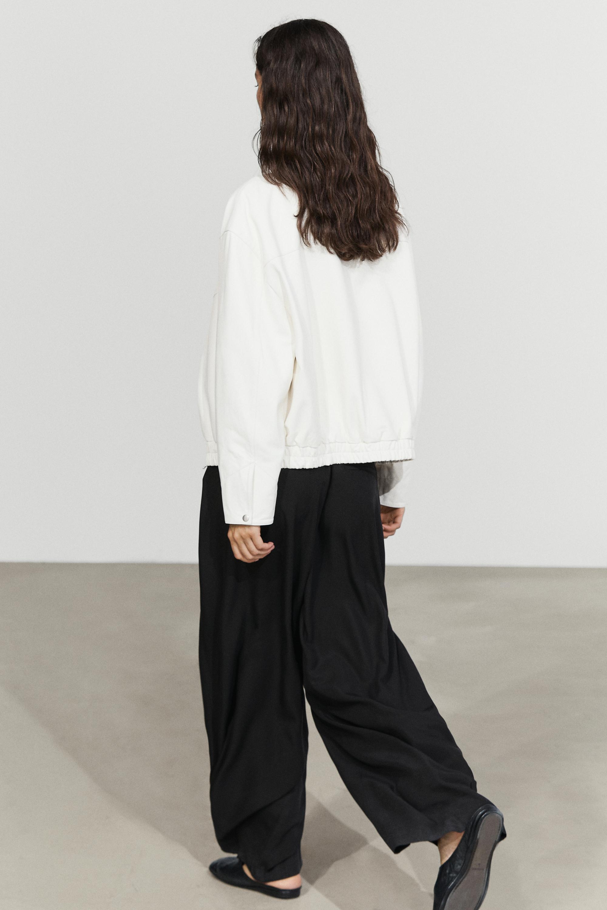 Nappa leather bomber jacket — WHITE