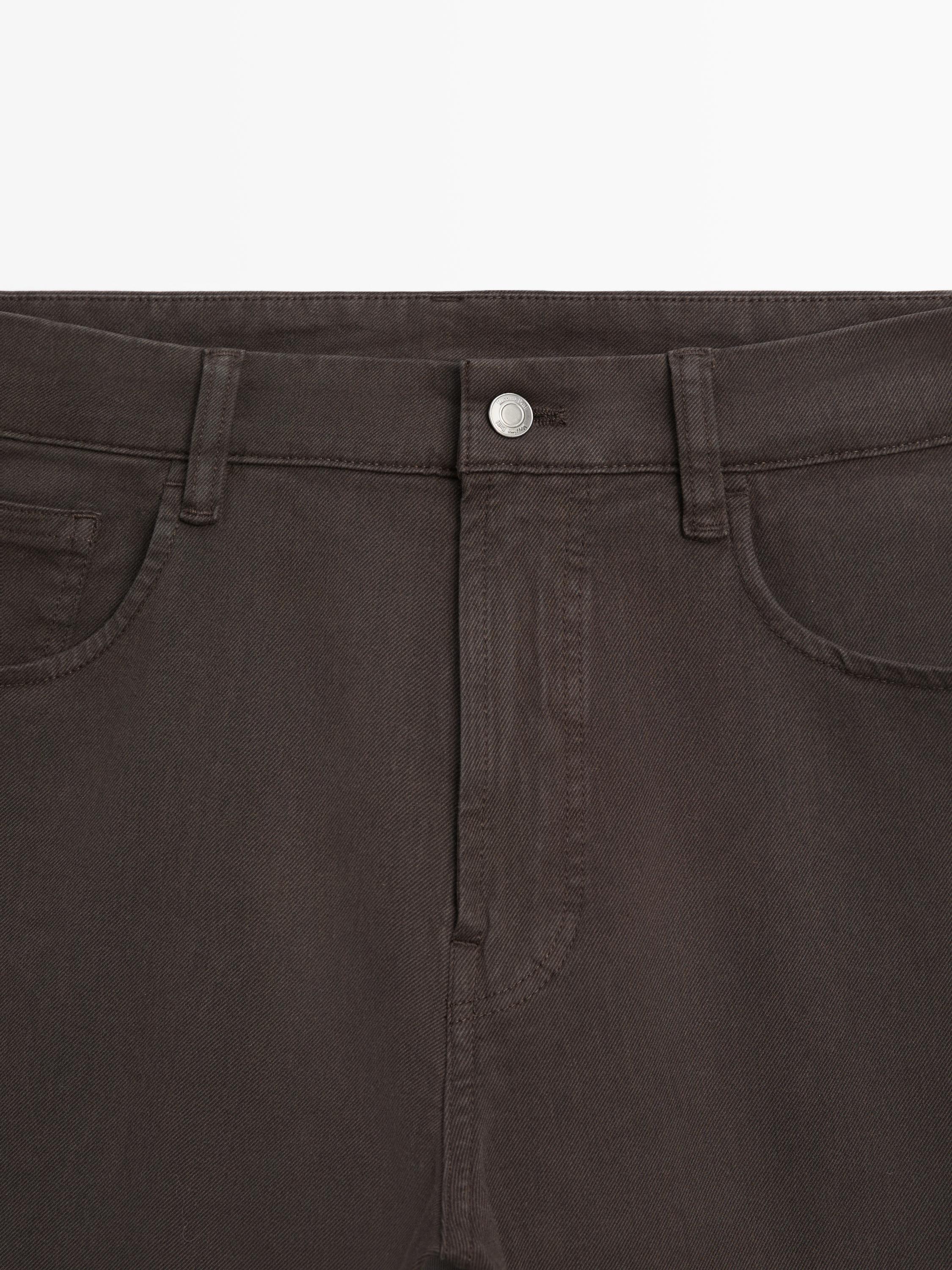 Tapered fit jeans — BROWN
