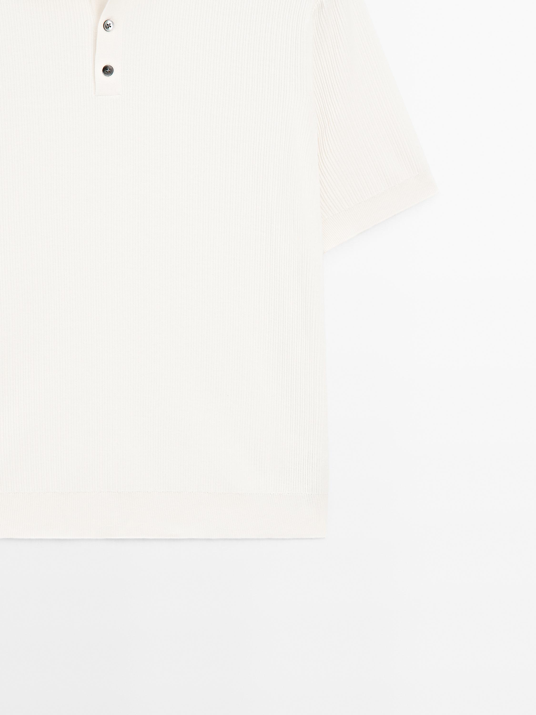 100% cotton ribbed knit polo shirt