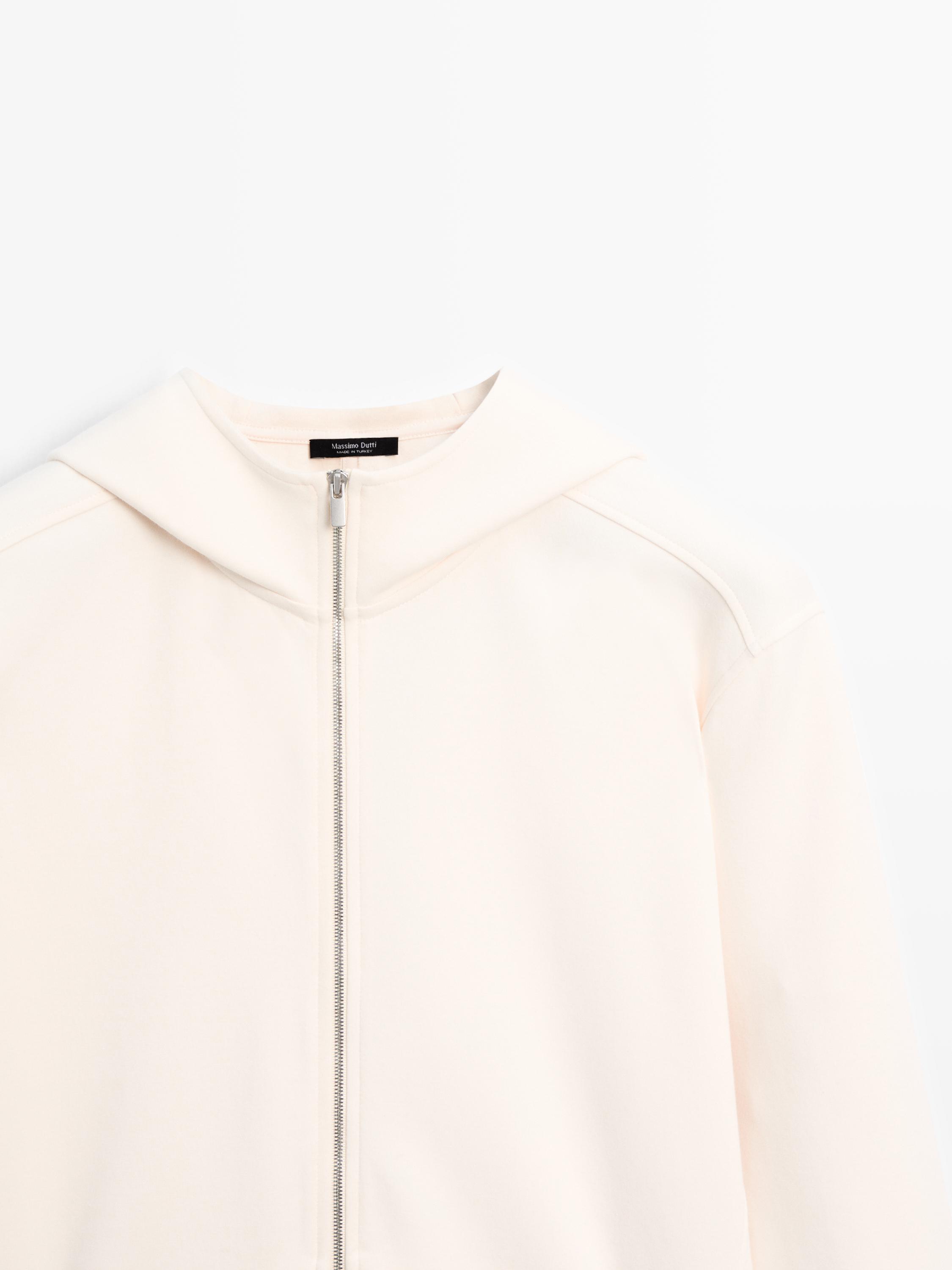 Cotton blend hooded jacket