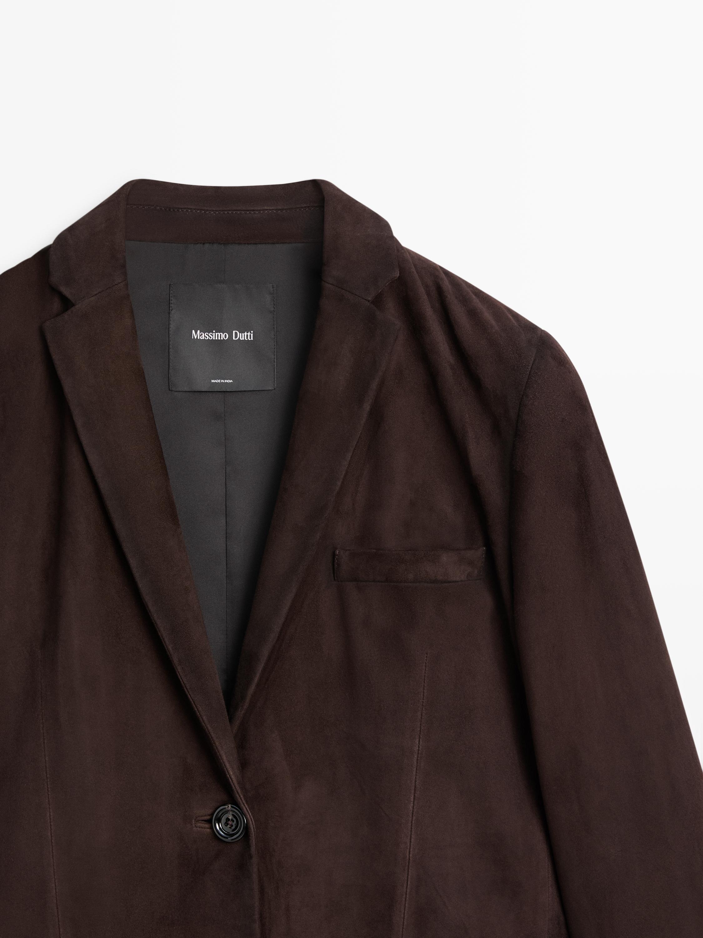 Suede leather blazer