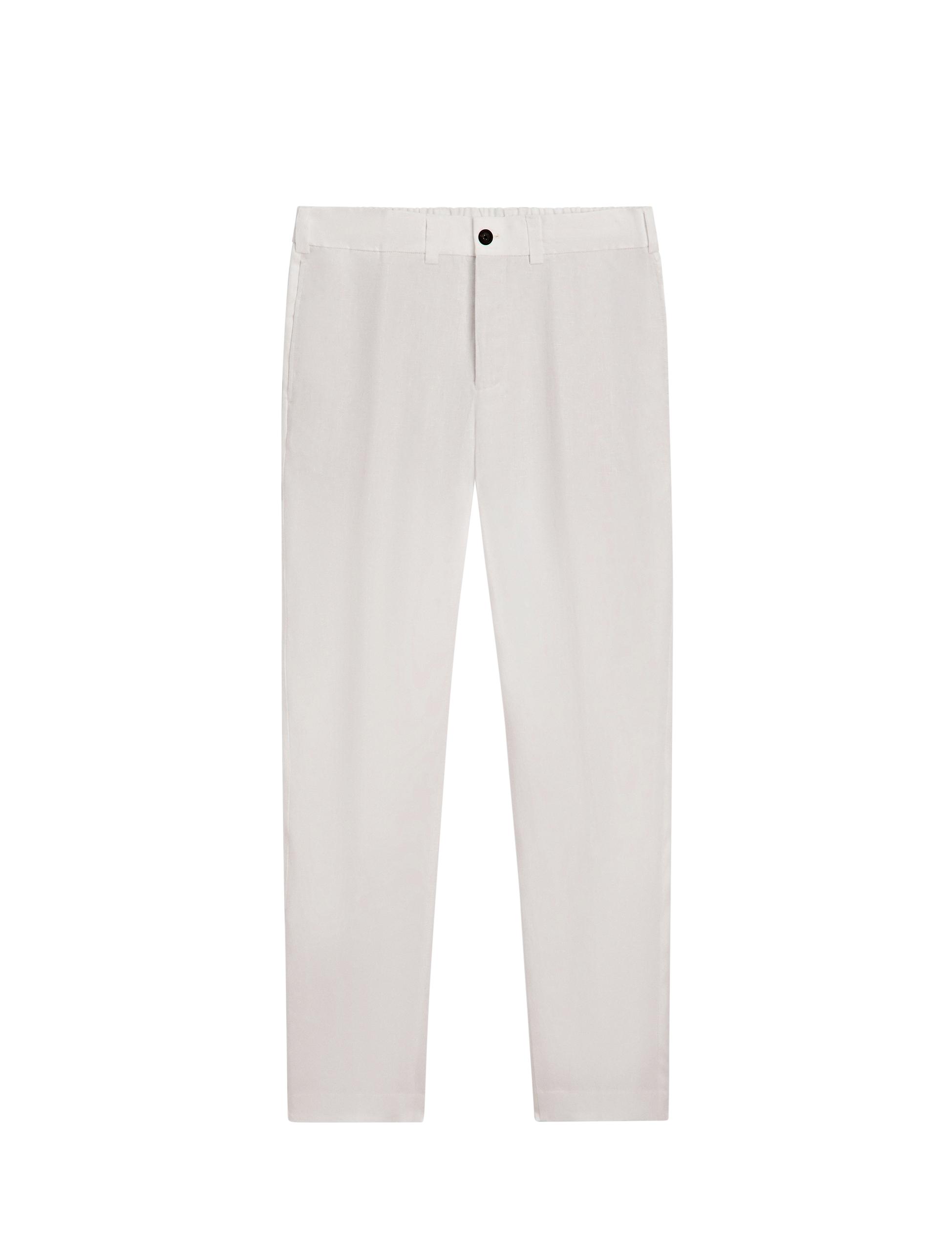 Pantalón Cintura Goma 100% Lino - Beige Claro - Xl - Massimo Dutti - Hombre