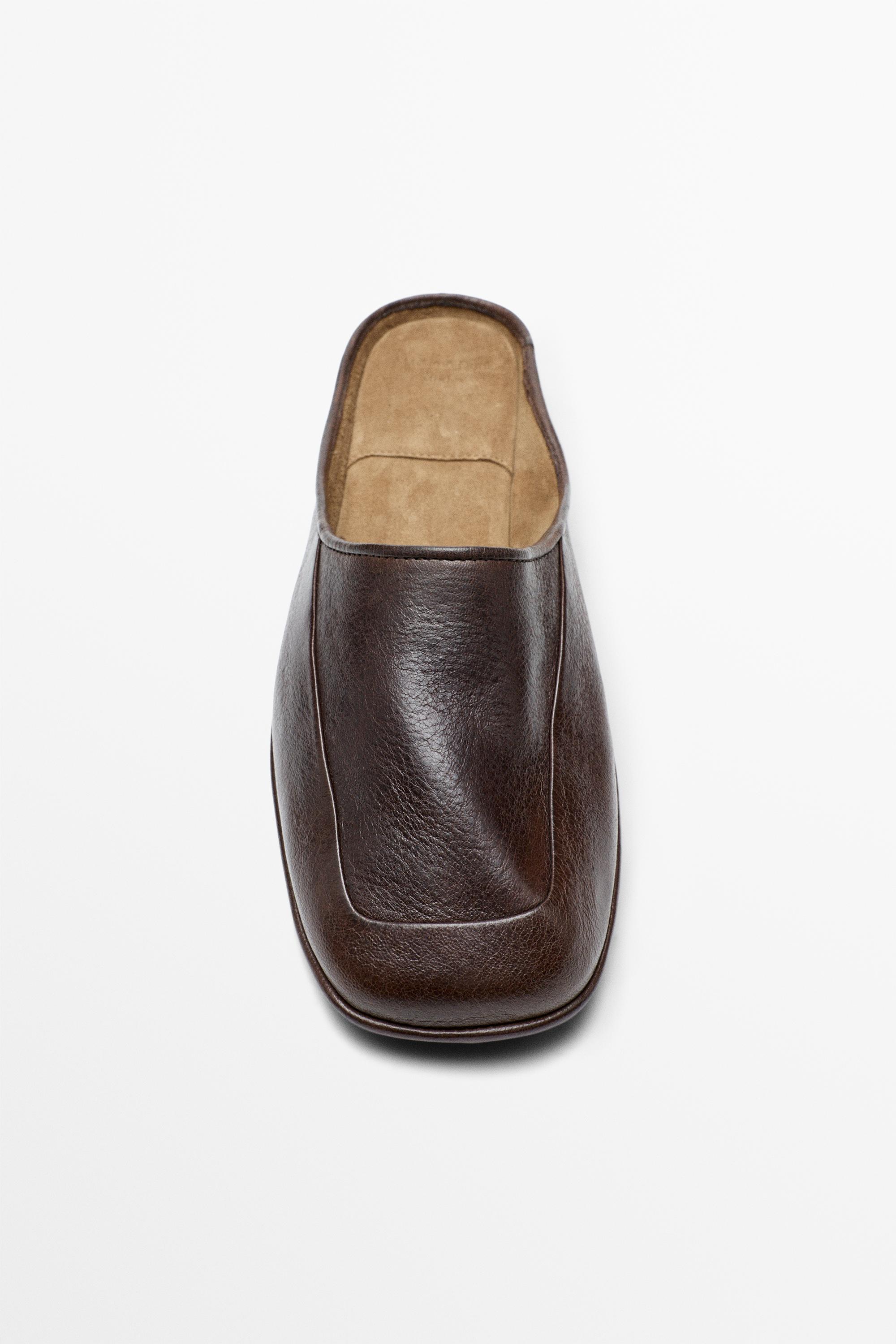 Soft leather mules - STUDIO — BROWN