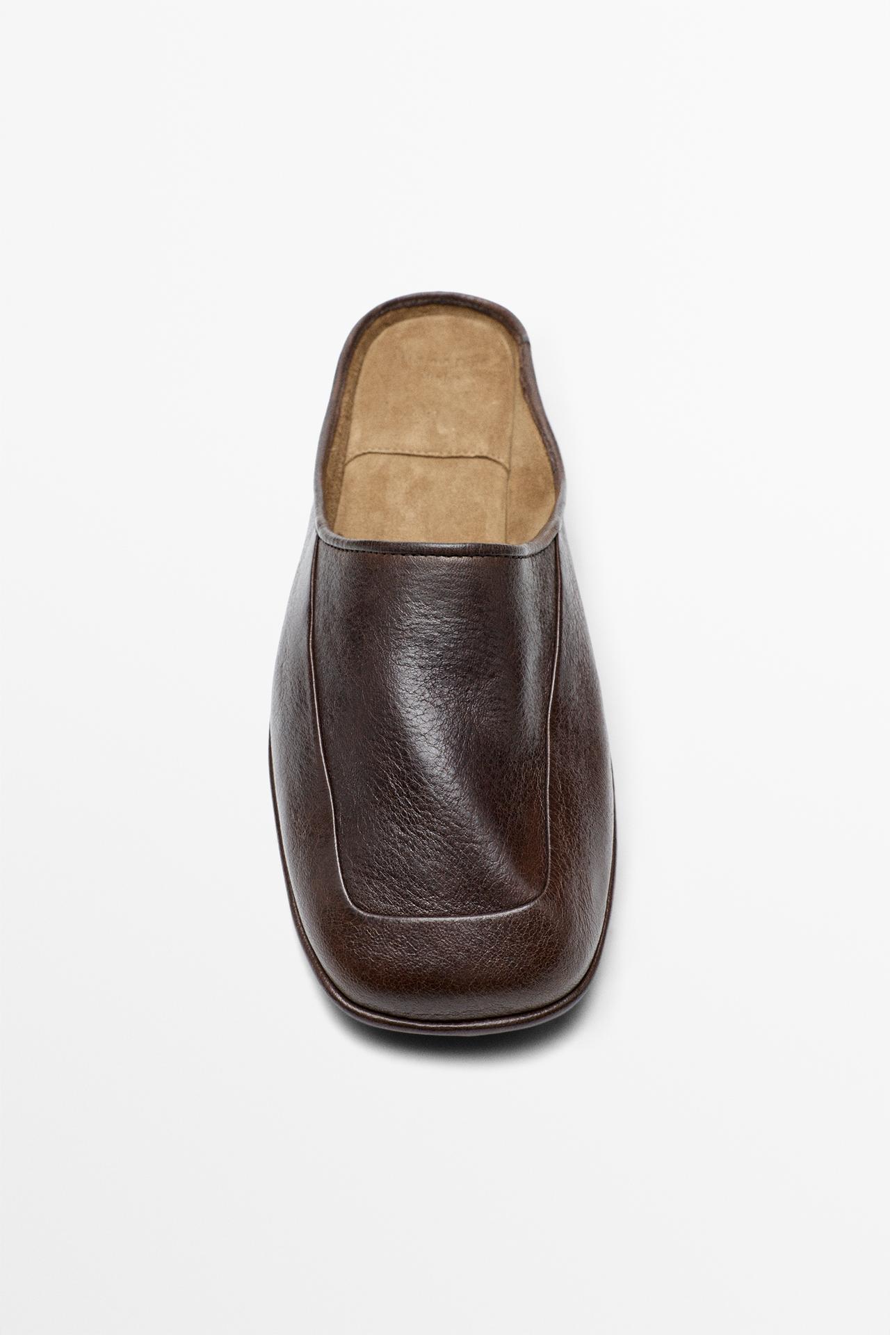 Soft leather mules - STUDIO — BROWN